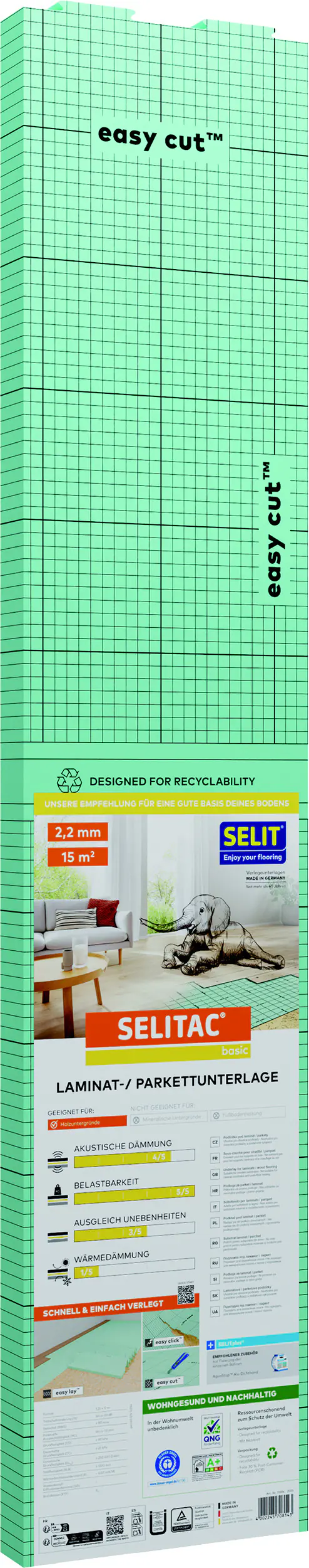 Selitac Trittschalldämmung Faltplatte 2,2 mm 15 m²