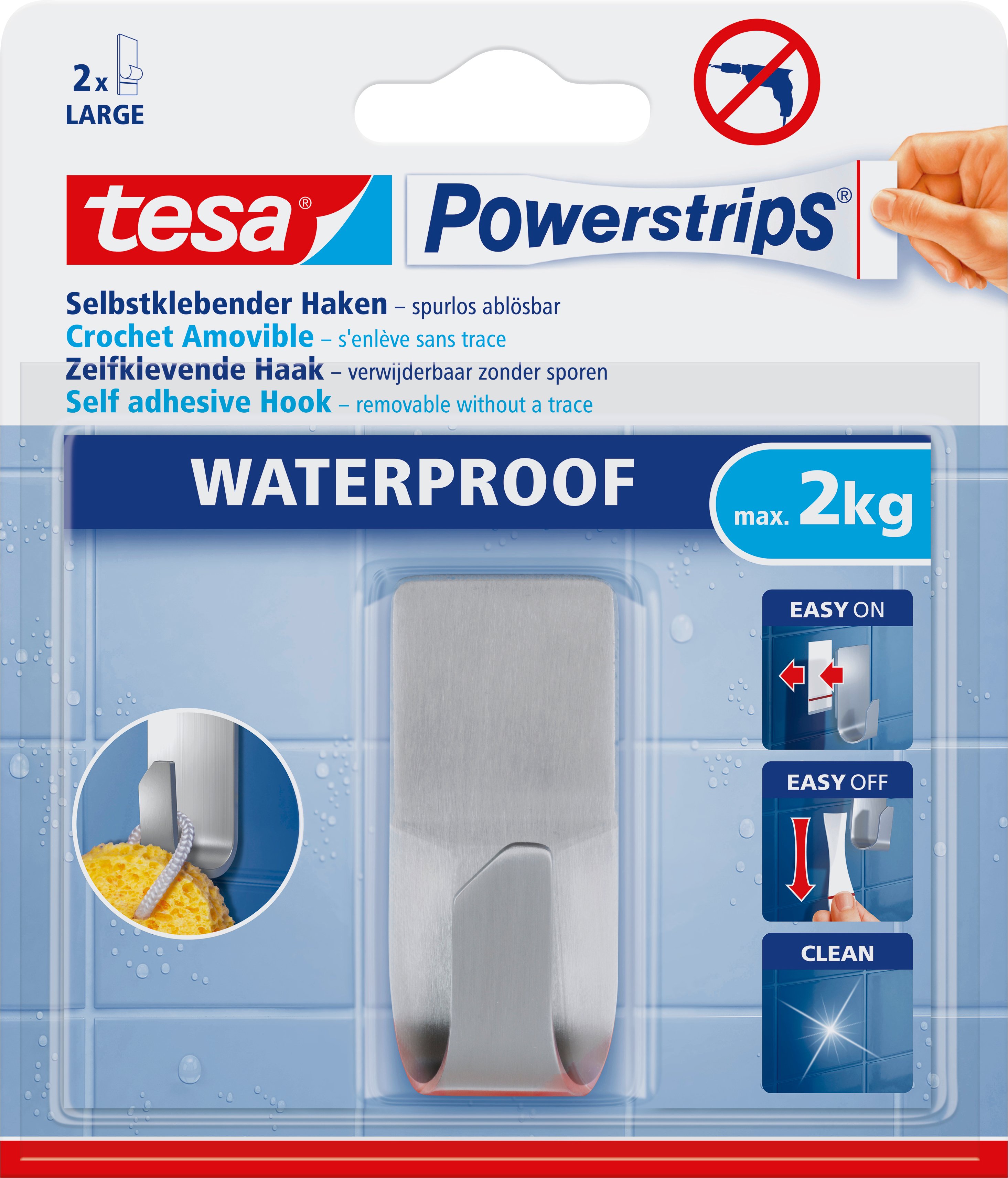 tesa Haken Powerstrip Metall, waterproof