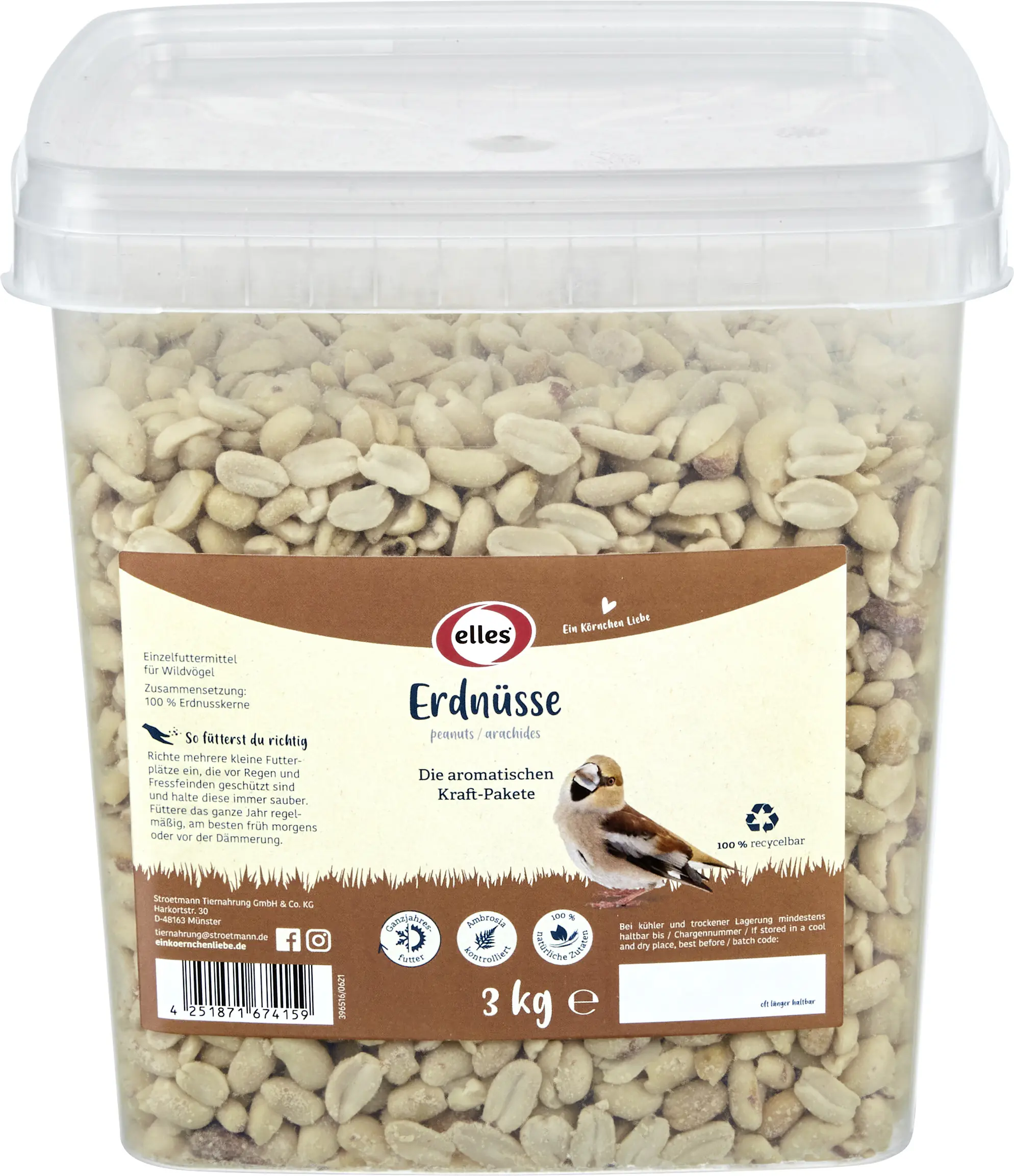 Elles Wildvogelfutter Erdnüsse 3 kg