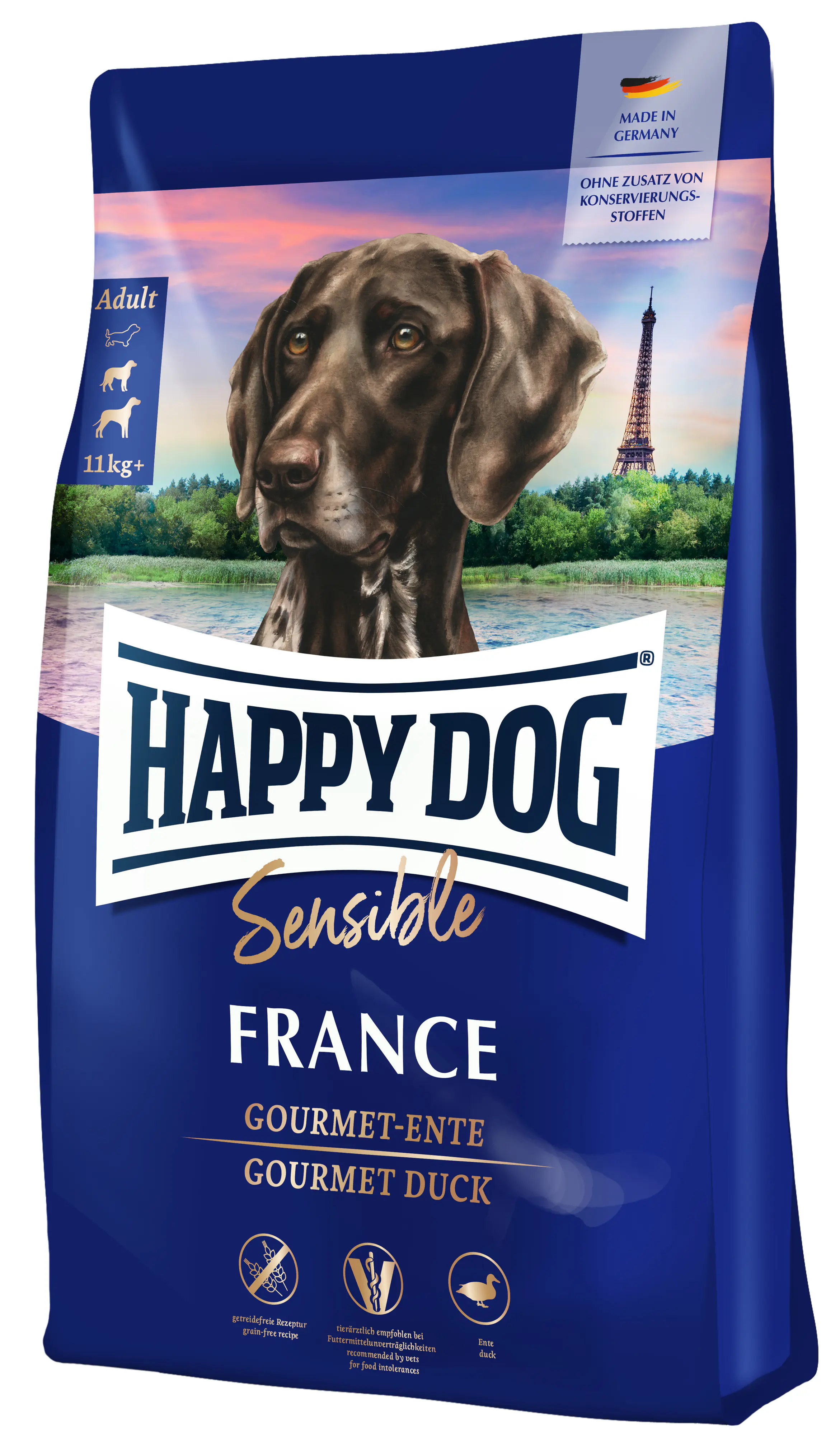 Happy Dog Hundetrockenfutter Adult Medium 11 kg Ente