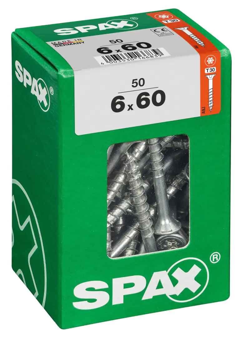 Spax Universalschrauben 6.0 x 60 mm TX 30 Senkkopf - 50 Stk.