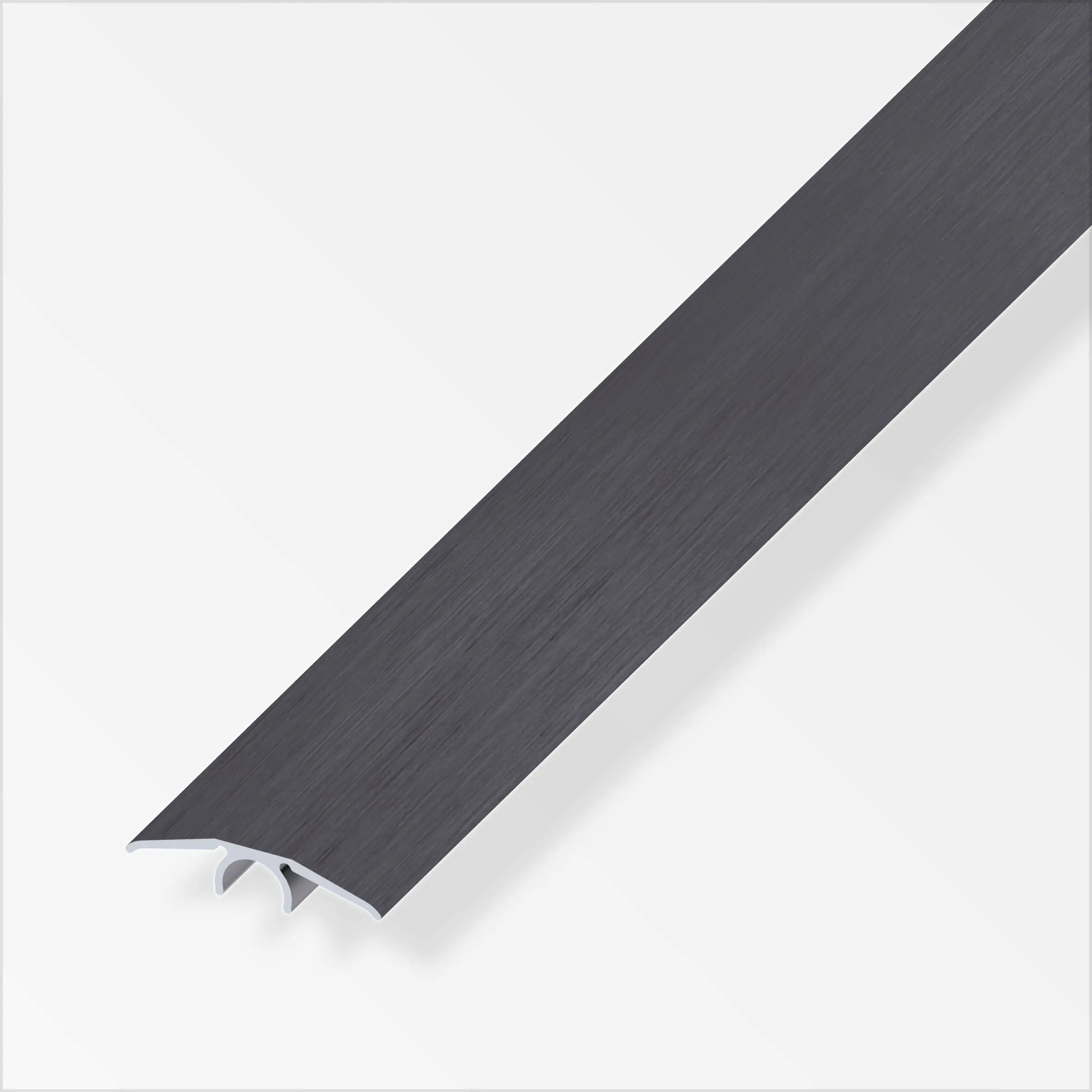 alfer Übergangs-Profil 1 m, 33 mm Alu eloxiert gebürstet dunkelgrau