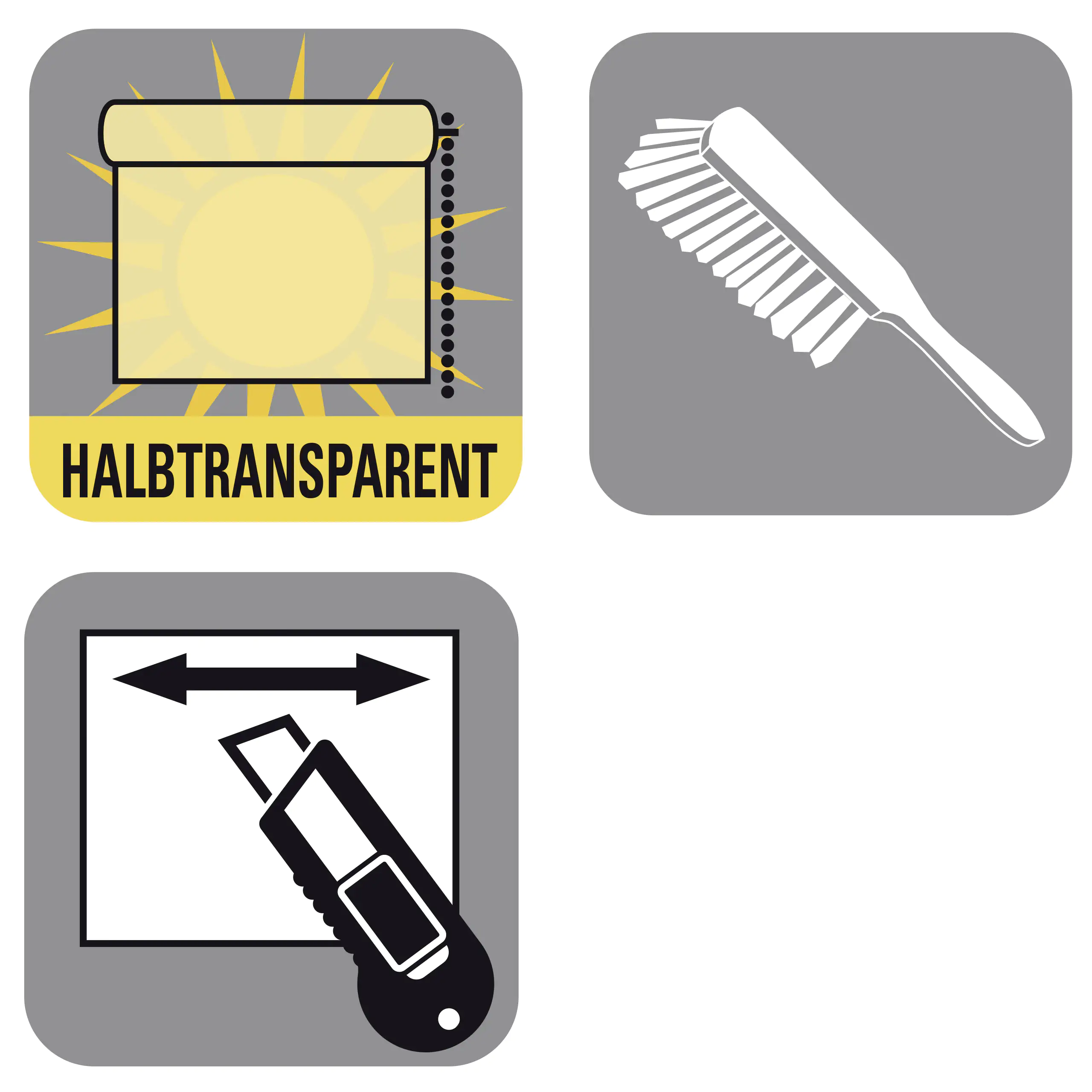 Gardinia EasyFix Rollo grau-melange 75 x 150 cm