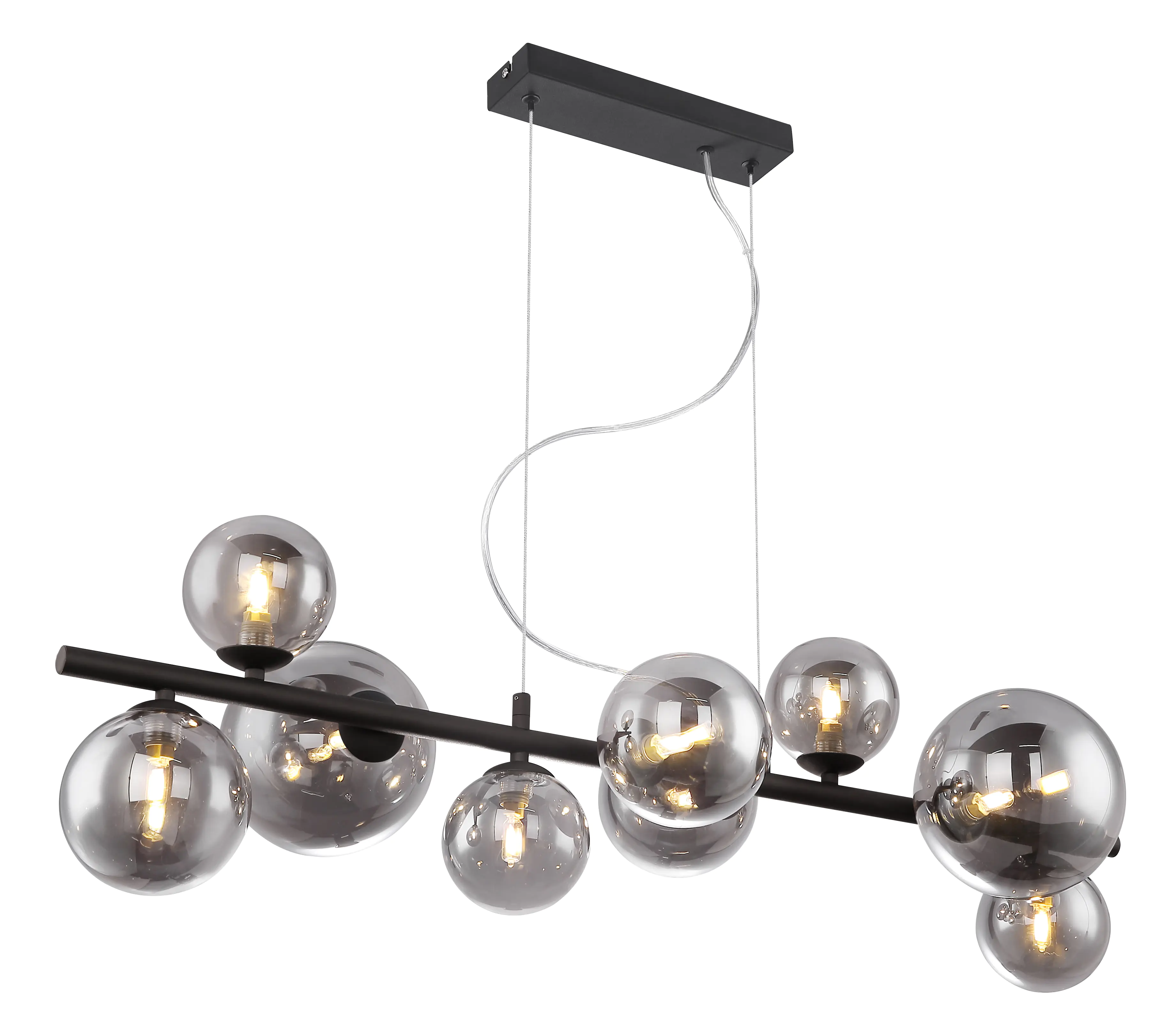 Globo 9er Hängeleuchte Riha schwarz 86 x 36 cm 9 x G9 LED, 3 W Globo 9er Hängeleuchte Riha schwarz 86 x 36 cm 9 x G9 LED, 3 W