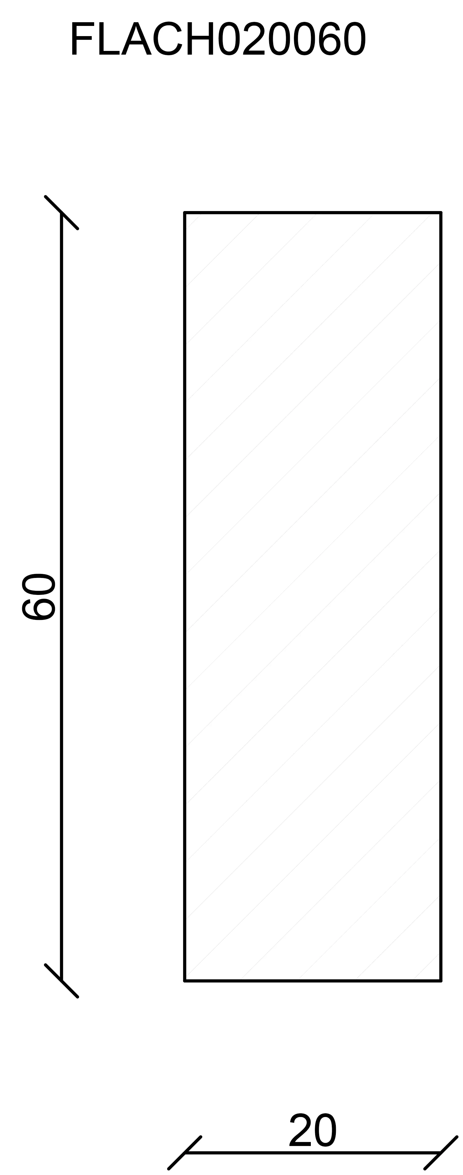 FN Neuhofer Flachleiste 95 cm 60 x 20 mm Buche