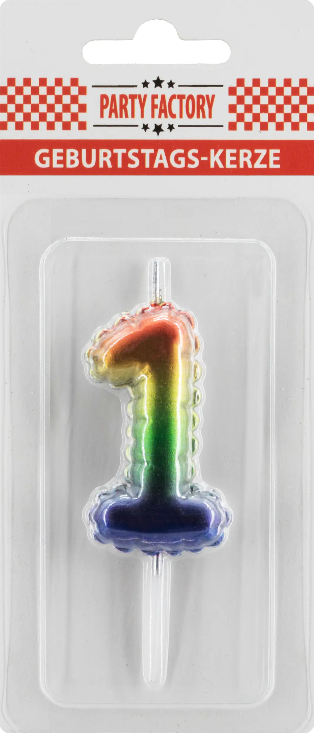 Geburtstagskerze Ballon Zahl 1 bunt 6 cm - 1 Stück