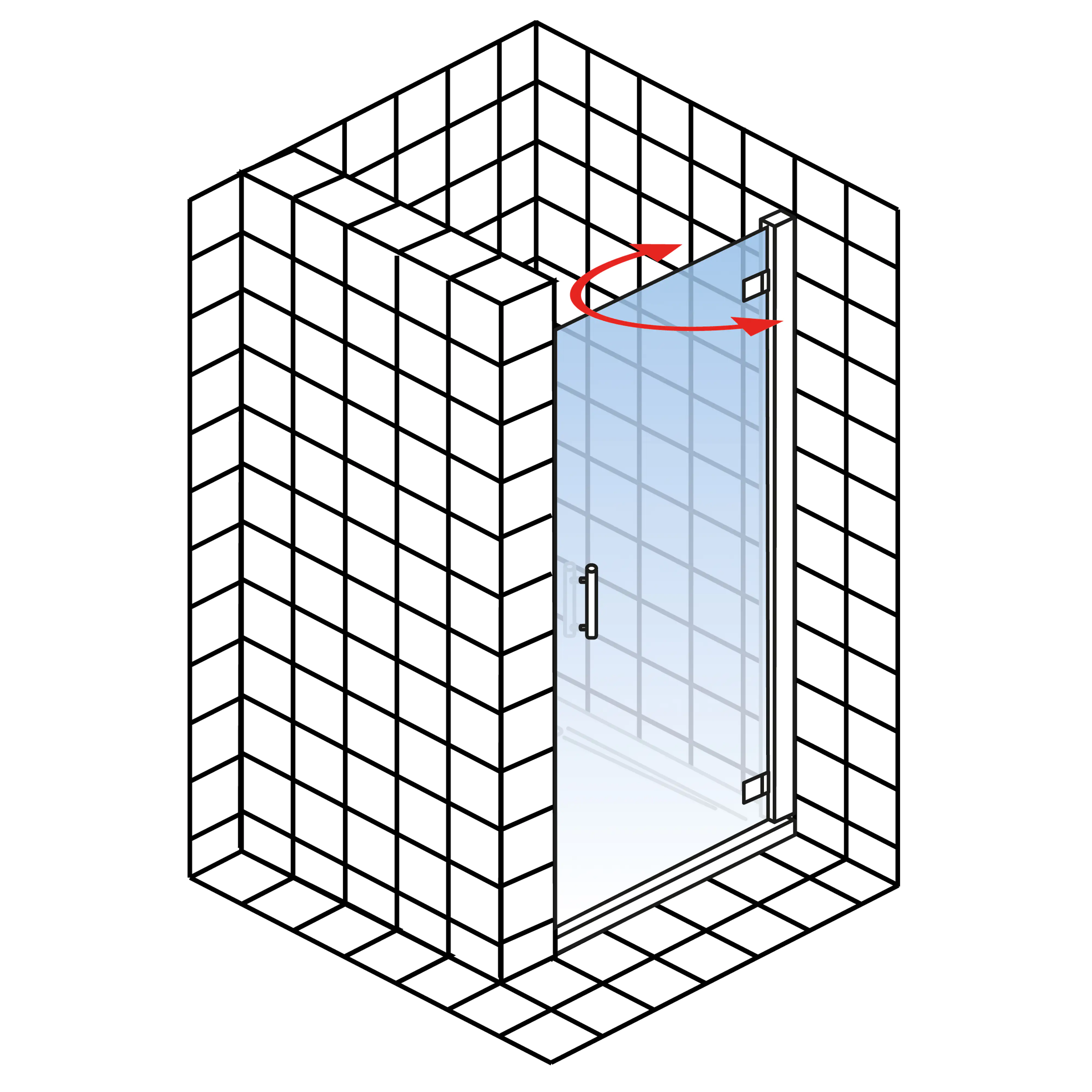 Schulte Nische Drehtür pendelbar 80 x 200 cm Toura