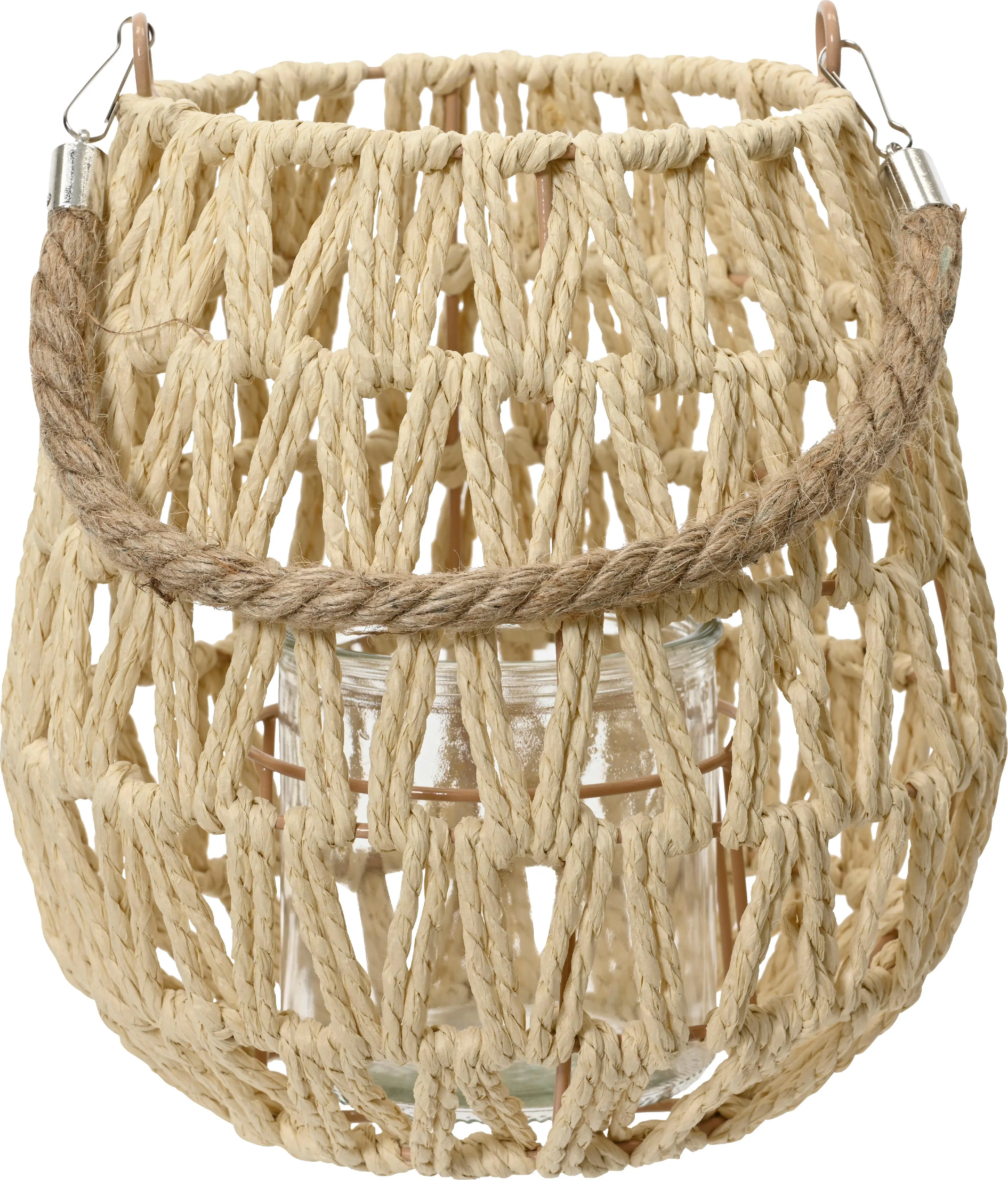 Kaemingk Deko-Laterne mit Henkel & Kerze 22 cm