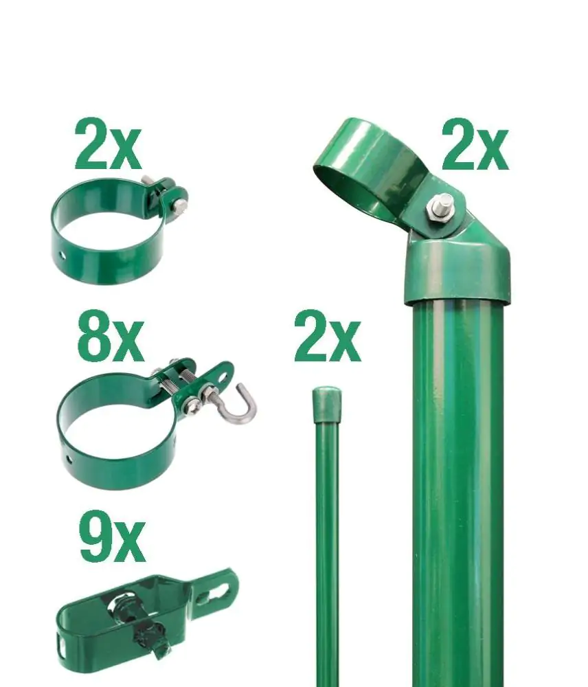 Alberts Zaunanschluss-Set zweiseitige Anschluss Ø 6 cm 200 cm grün zE 2 Stk Alberts Zaunanschluss-Set zweiseitige Anschluss Ø 6 cm 200 cm grün zE 2 Stk