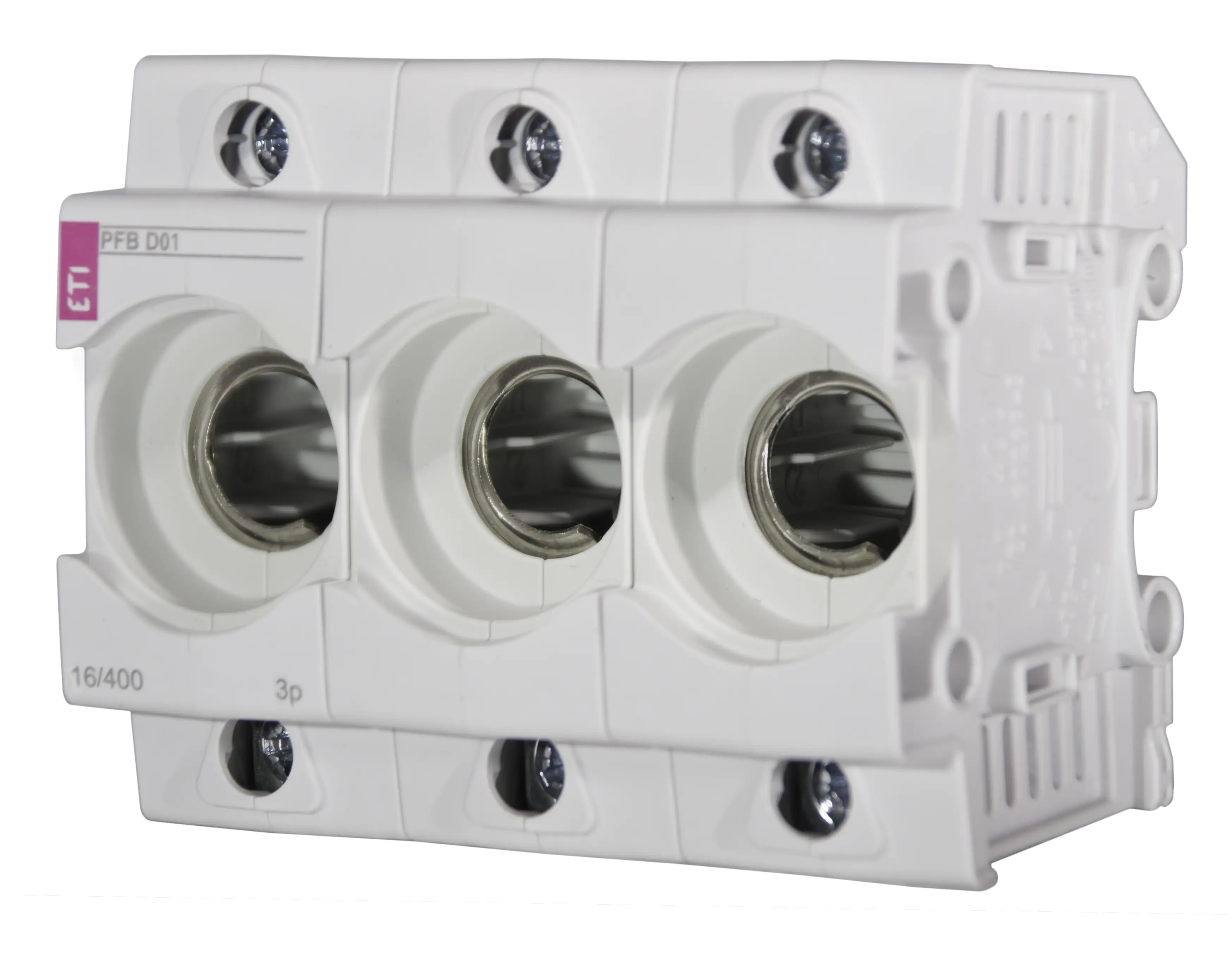 Neozed-Sicherungssockel 3-polig , 16 A, DO1, fingersicher, vollisoliert