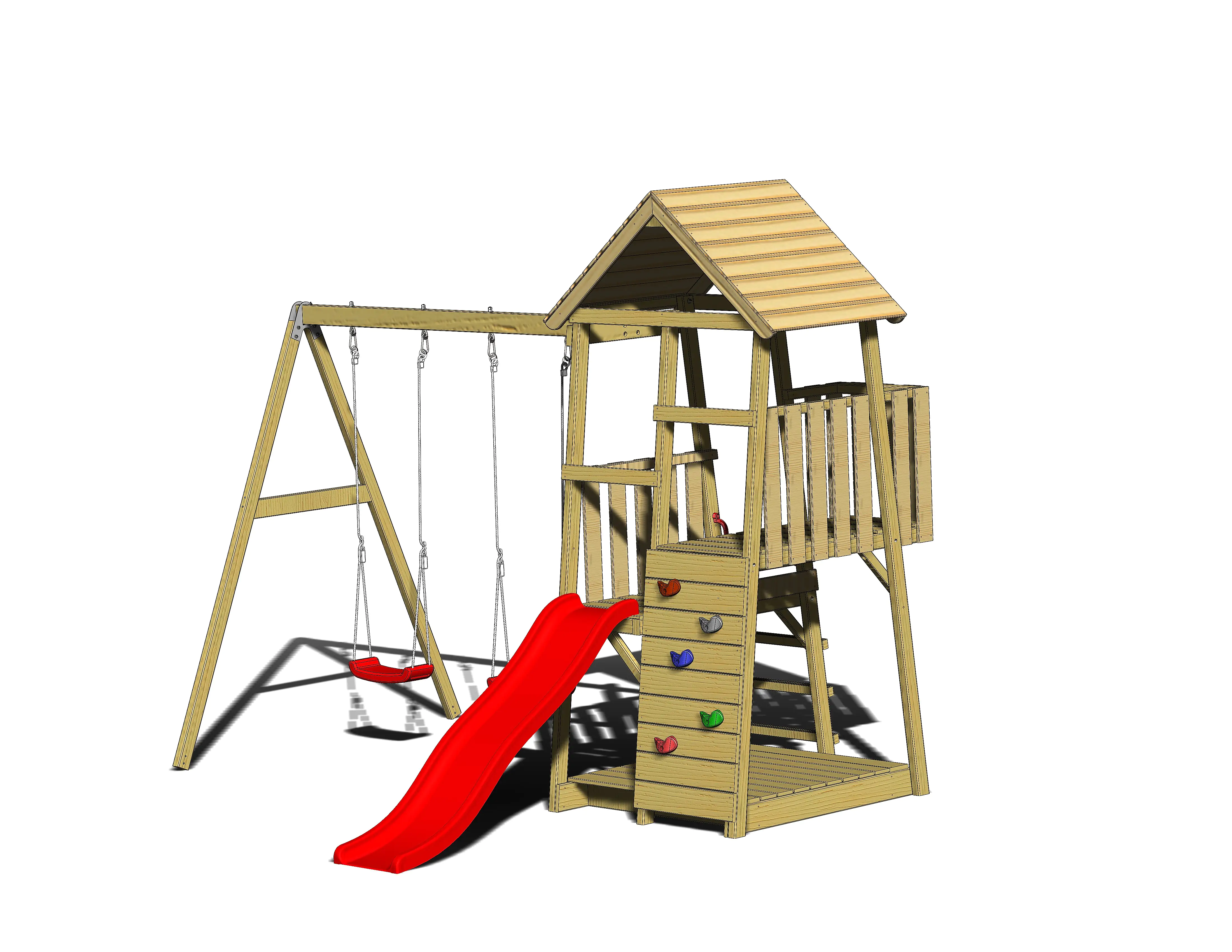 4751017090916_08 Wendi Toys Spielturm Salamander inkl. Rutsche & Kletterwand