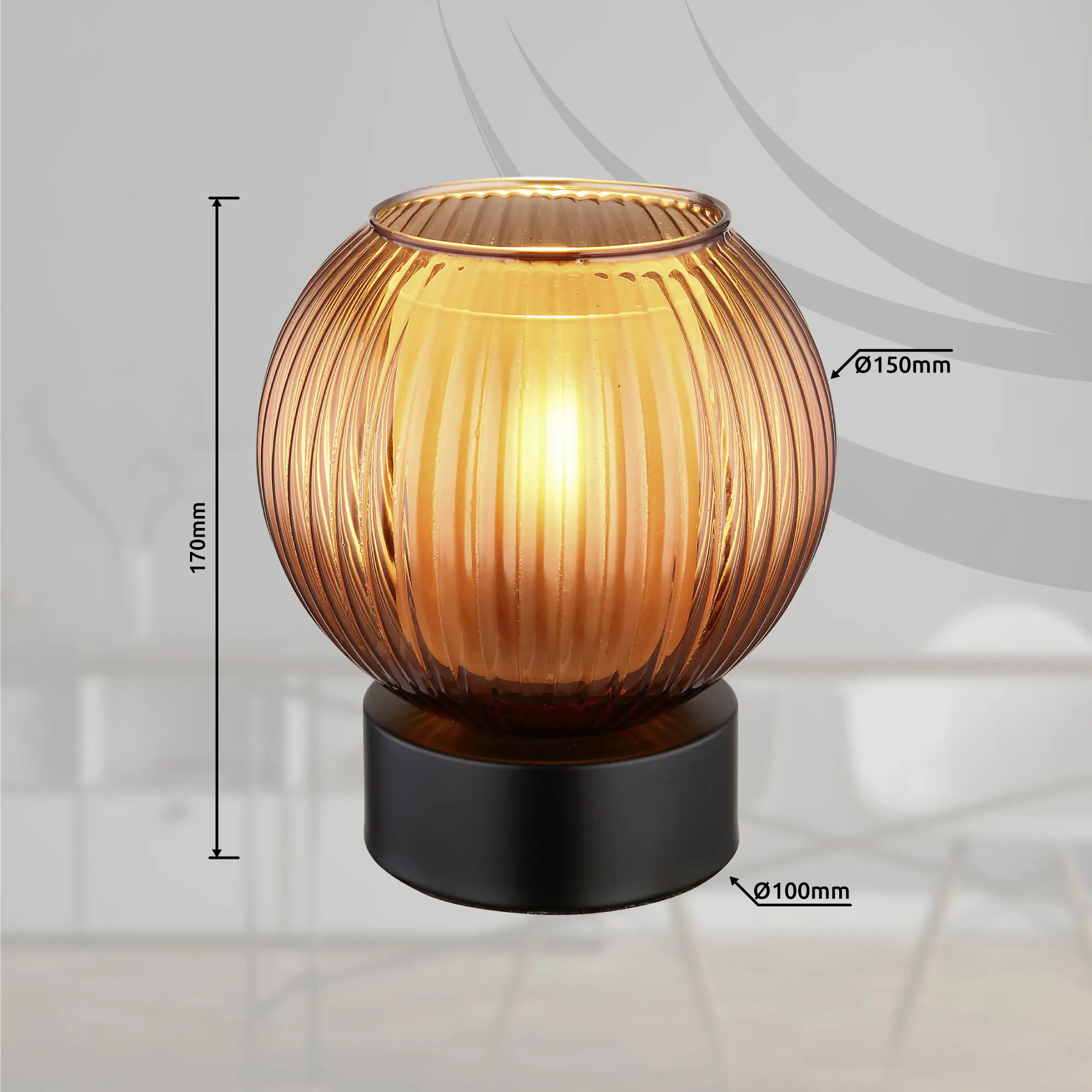 Globo Tischleuchte Zumba schwarz bronze 17 x 15 cm E27