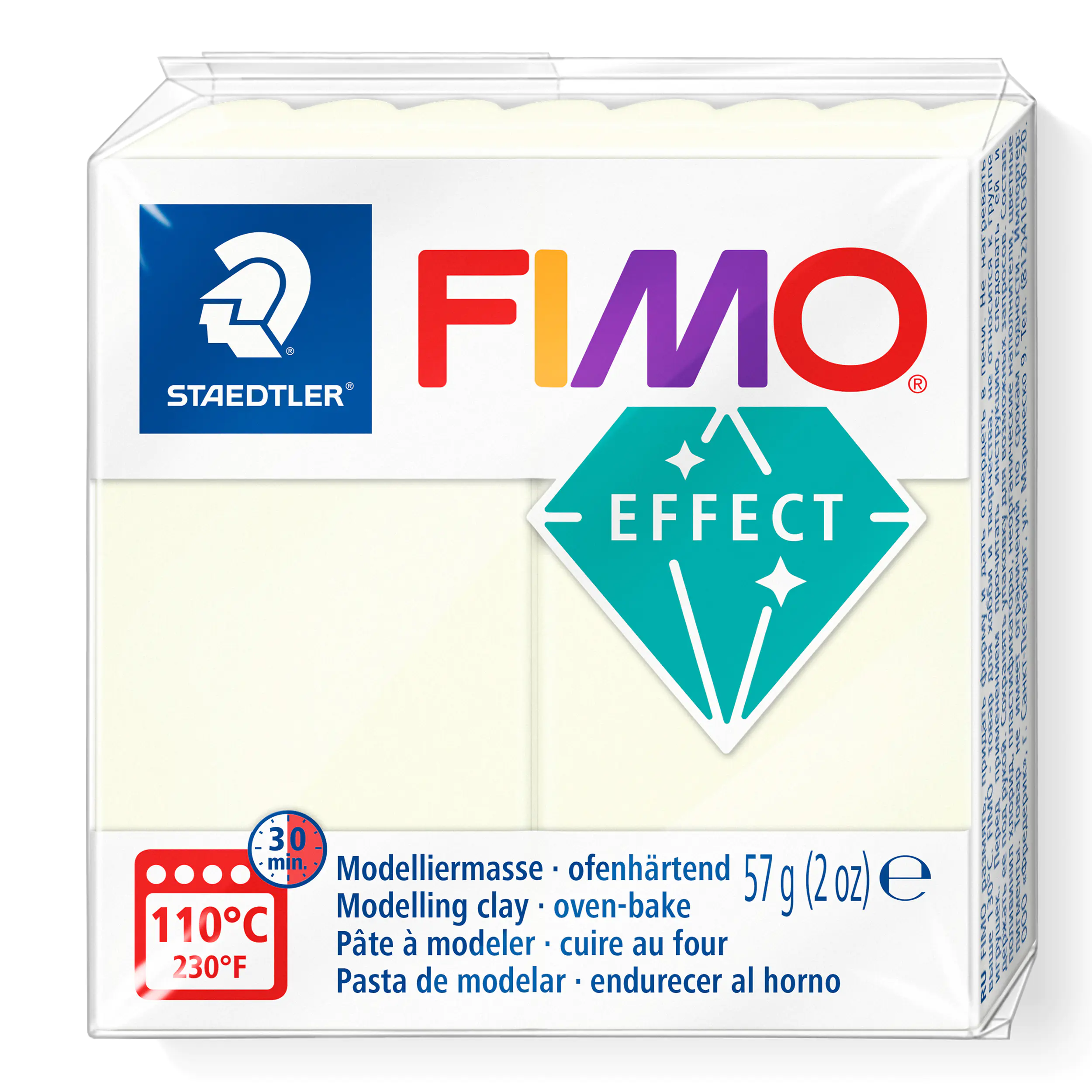 Staedtler Fimo Modelliermasse Effect weiß nachtleuchtend 57 g