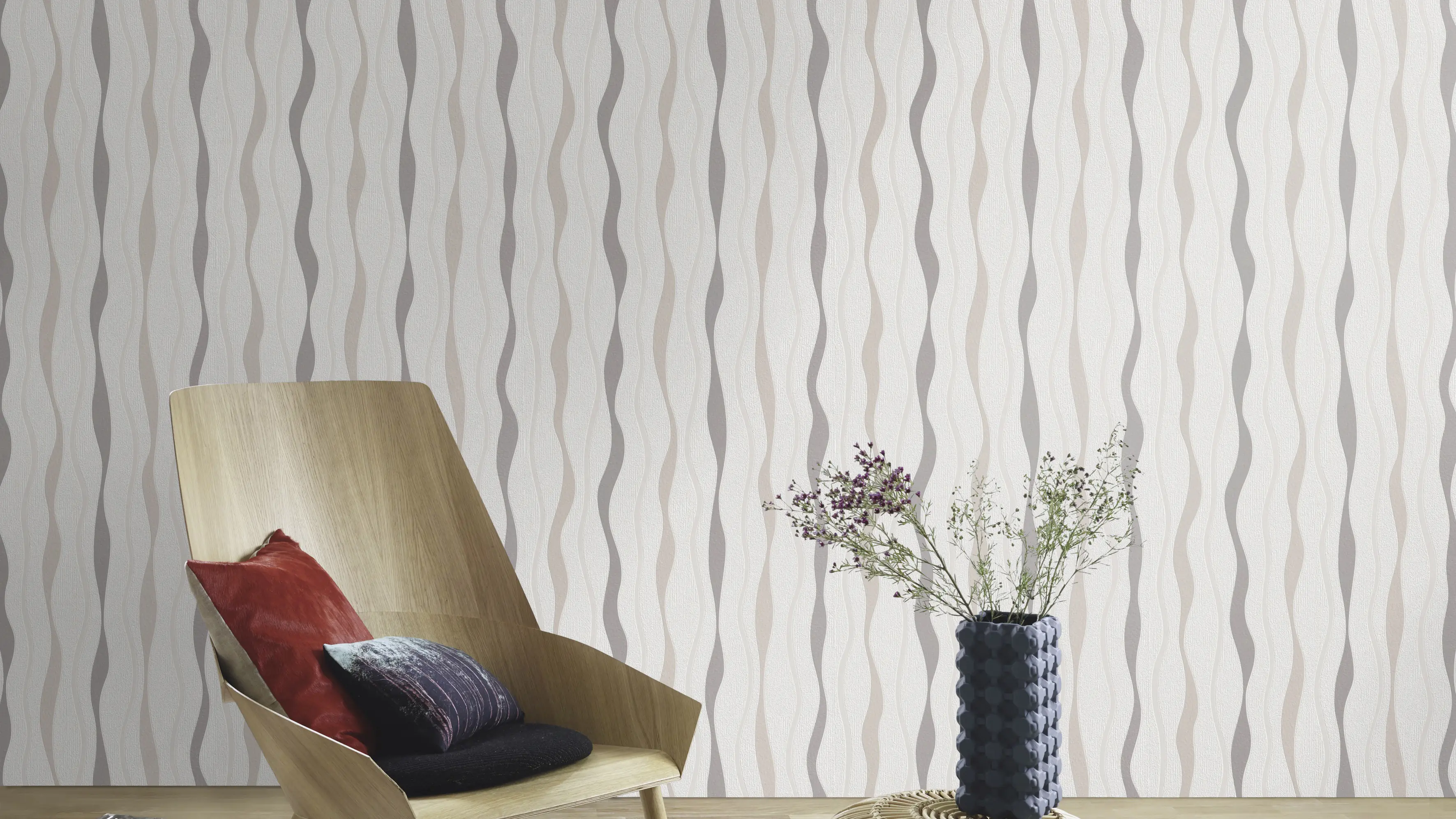 Rasch Vliestapete 415407 home Style streifen weiß 10,05 x 0,53 m