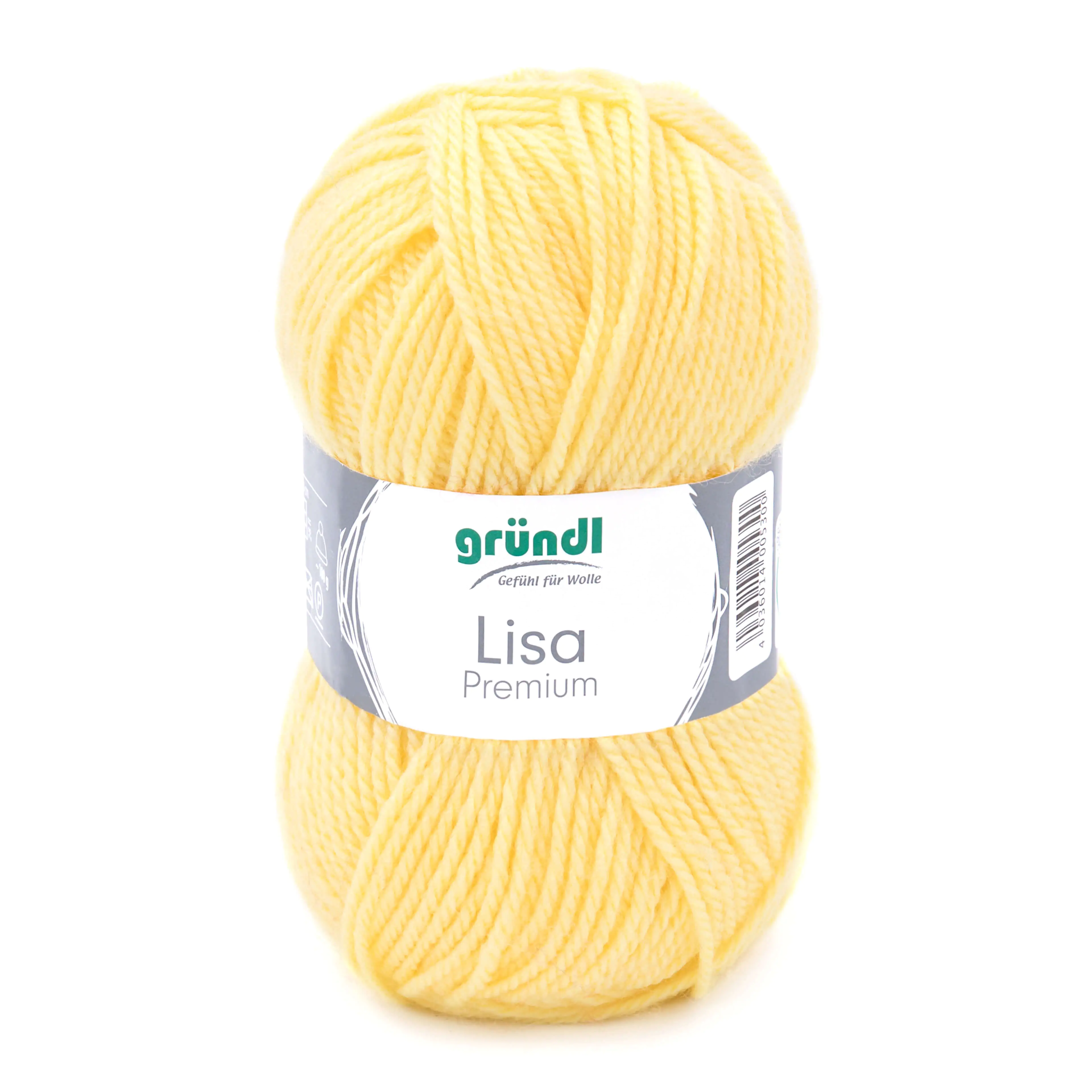4036014005300 Gründl Wolle Lisa Premium uni 50 g pastellgelb