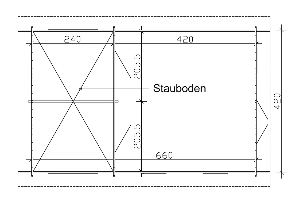 SKAN HOLZ Freizeithaus Bern 4 420 x 660 cm natur mit Fußboden, 2. Schalung SKAN HOLZ Freizeithaus Bern 4 420 x 660 cm natur mit Fußboden, 2. Schalung