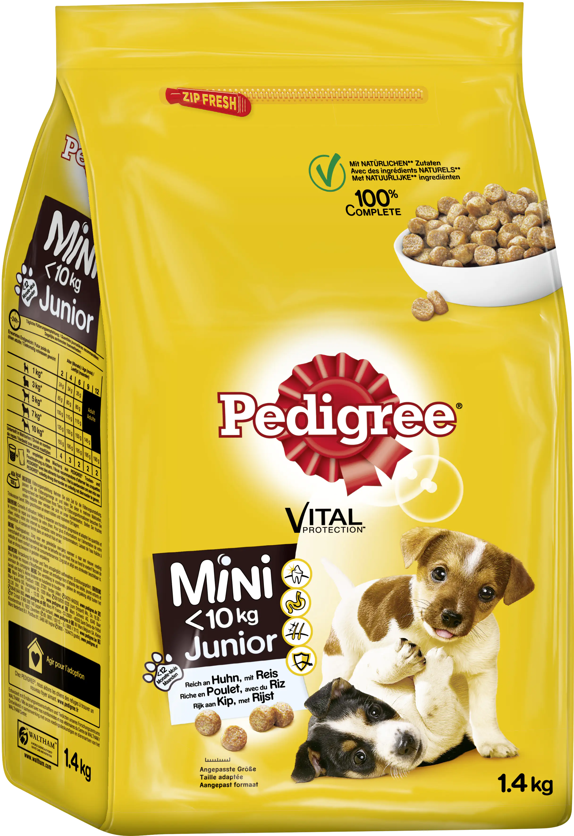 Pedigree Vital Protection Hundetrockenfutter Junior Mini 1,4 kg Geflügel & Gemüse