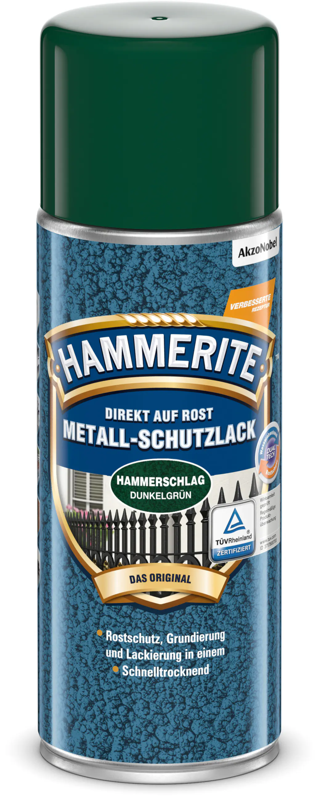 Hammerite Metall-Schutzlack Hammerschlag Spray 400 ml dunkelgrün 
