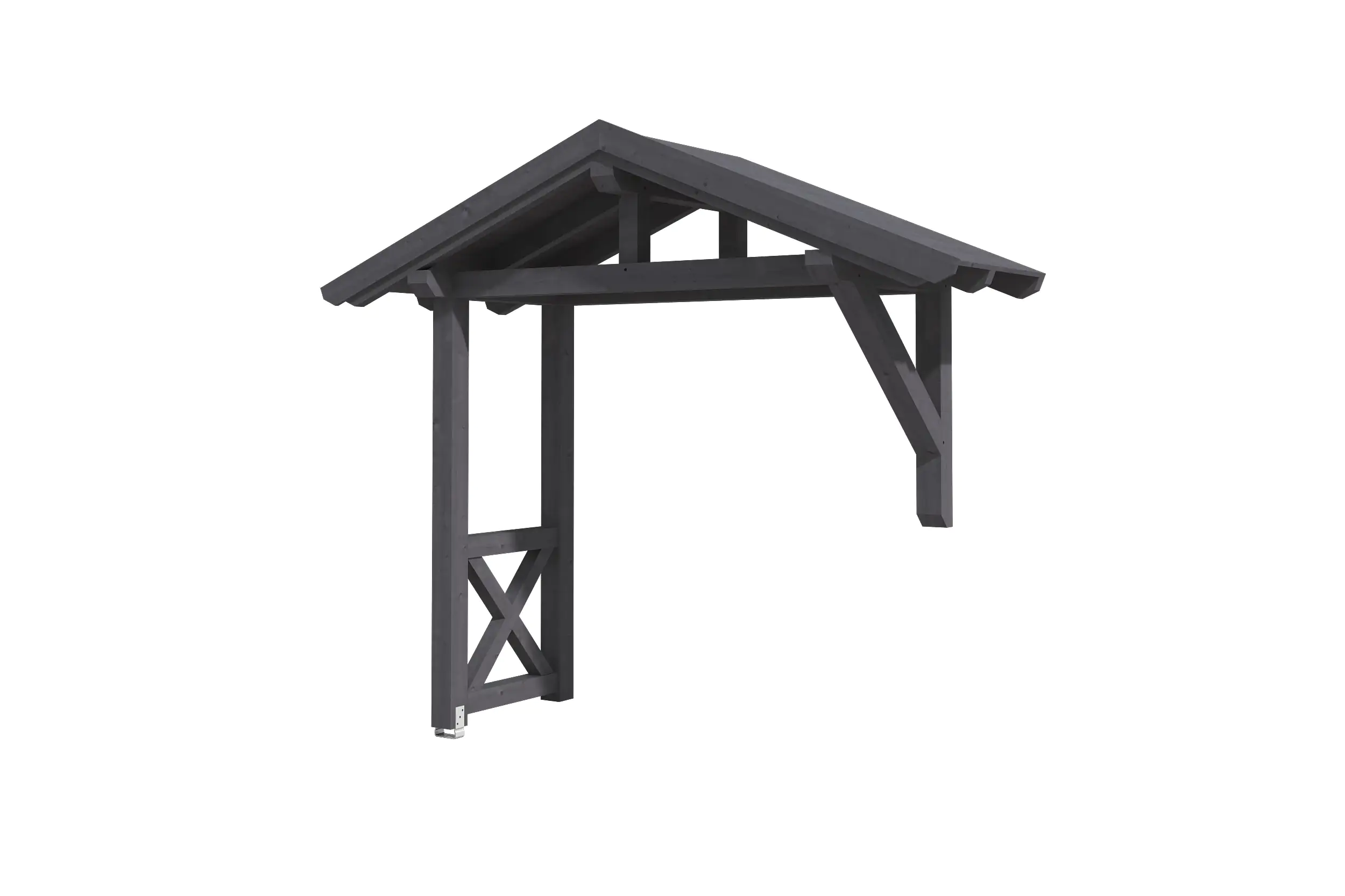 4018211029501 SKAN HOLZ Vordach Stralsund Typ 3 289 x 116 cm, lasiert in Schiefergrau