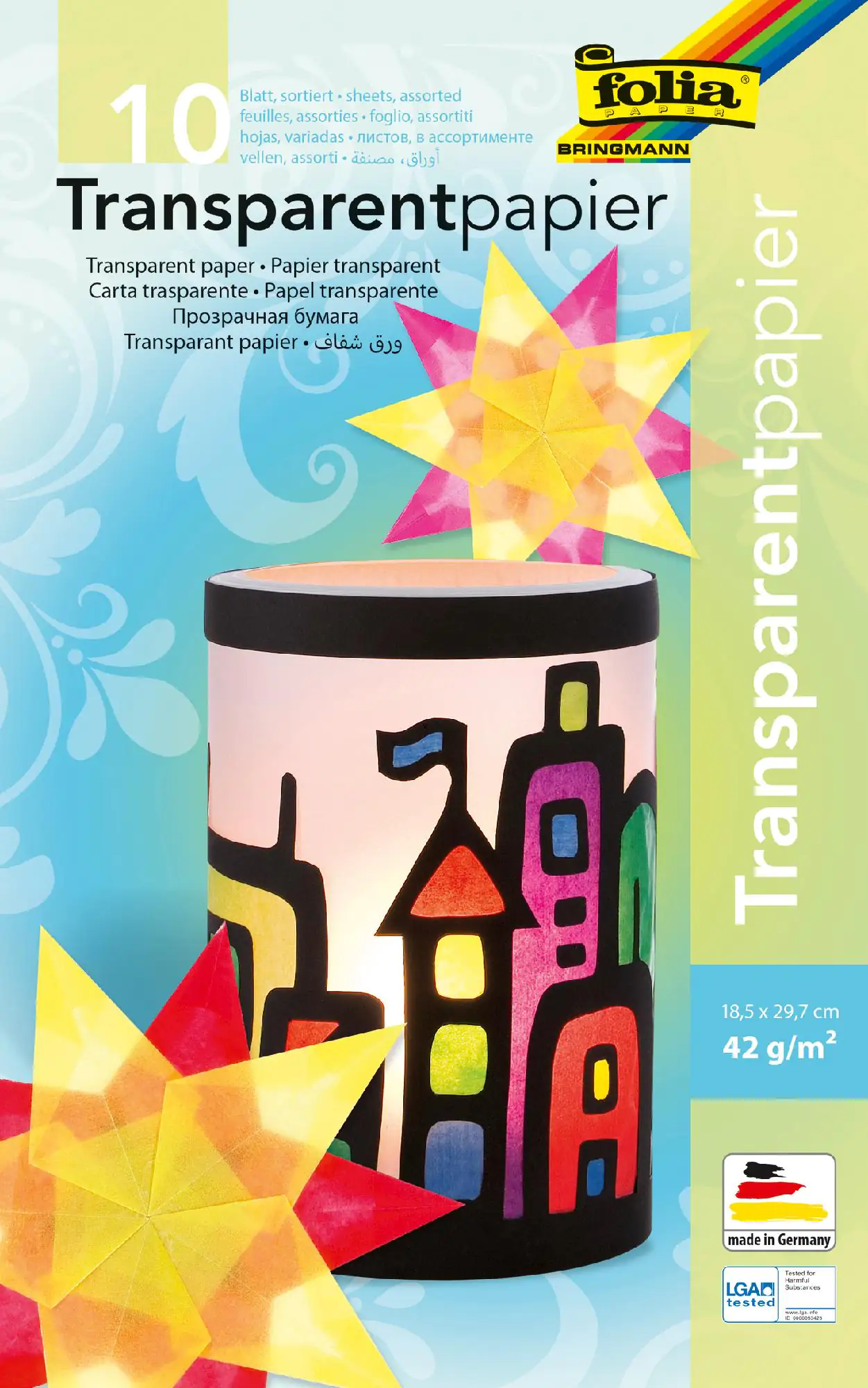 Glorex Transparentpapiermappe 42g/m² sortiert 18 x 5 cm, 10 Blatt Glorex Transparentpapiermappe 42g/m² sortiert 18 x 5 cm, 10 Blatt