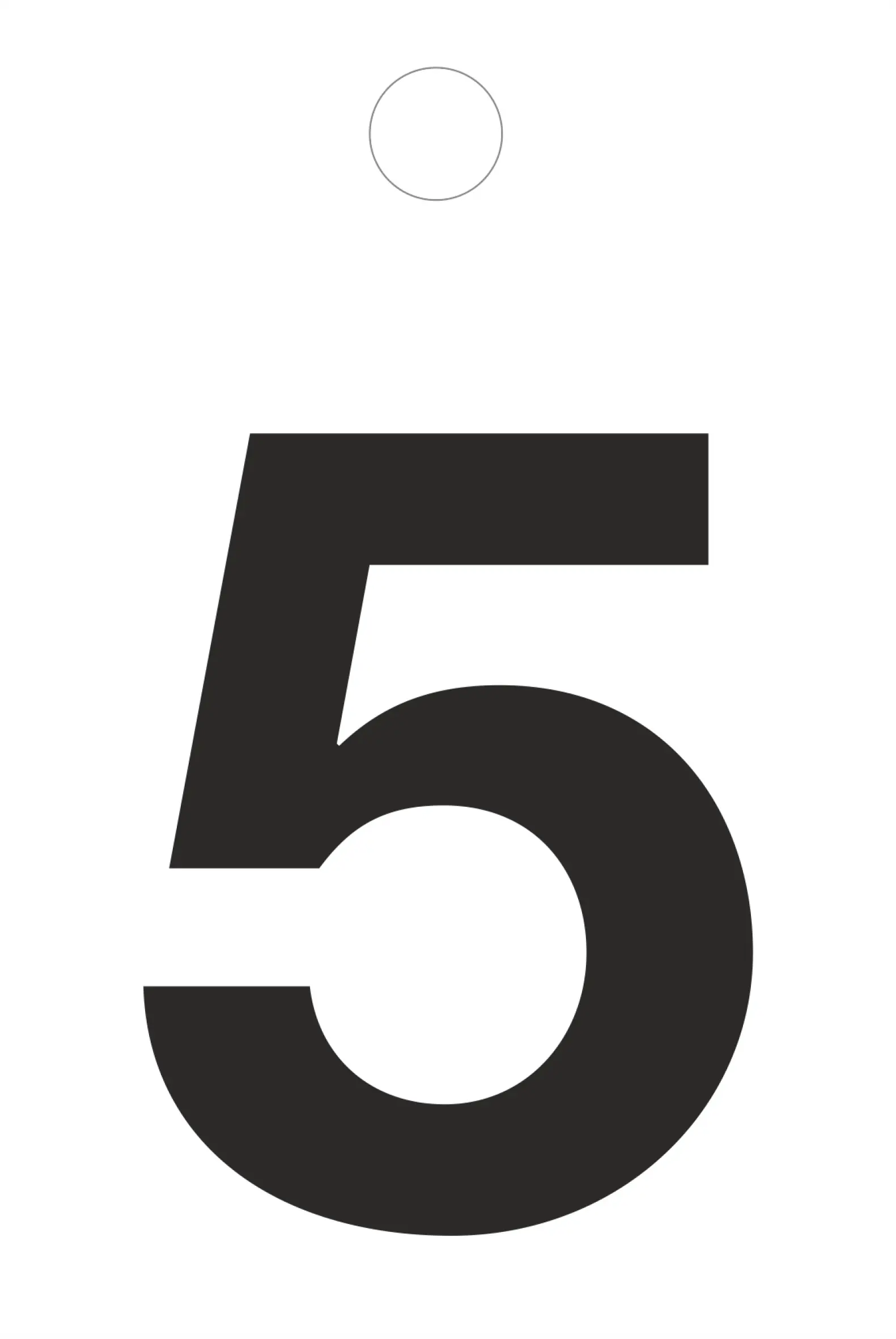 Conmetall Aufkleber Zahl 5 PVC 3,5 x 3,5 cm schwarz 