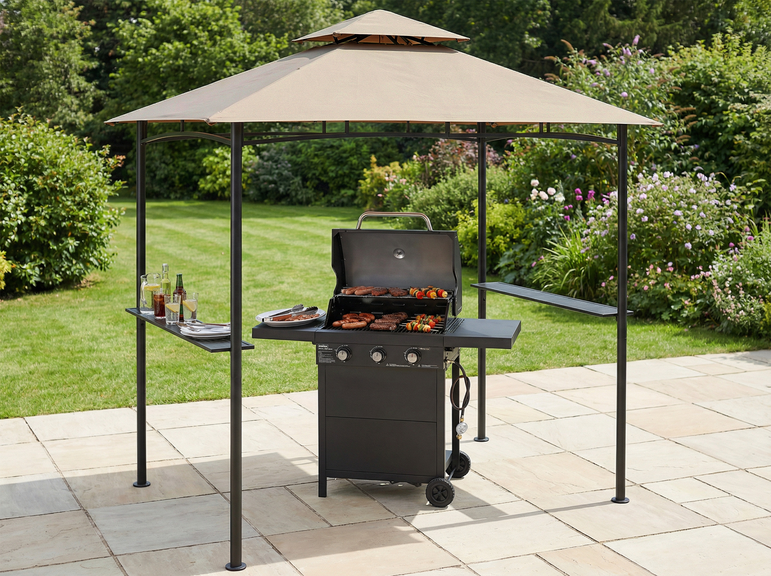 TrendLine Grillpavillon BBQ 250 x 240 cm khaki