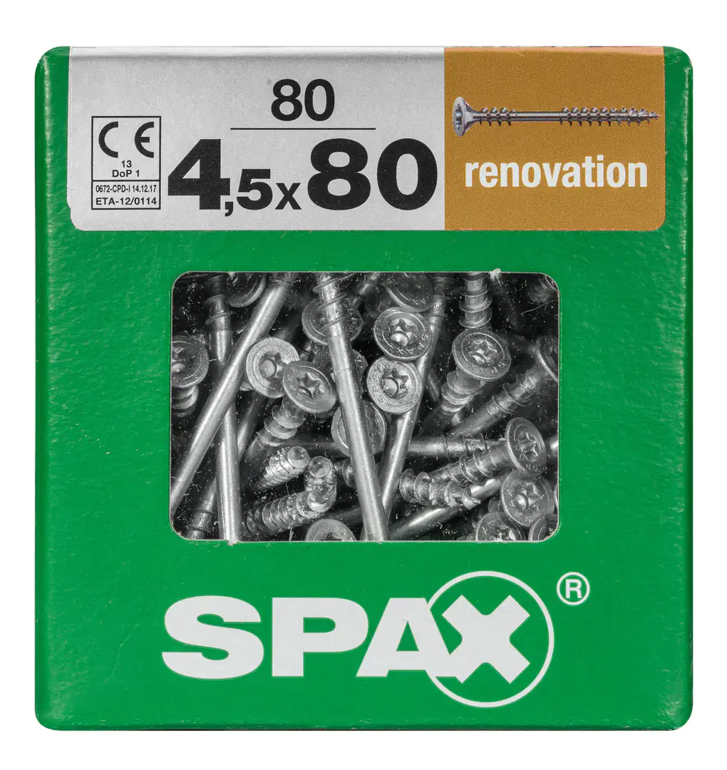 Spax Verlegeschrauben 4.5 x 80 mm TX 20 - 80 Stk. Spax Verlegeschrauben 4.5 x 80 mm TX 20 - 80 Stk.