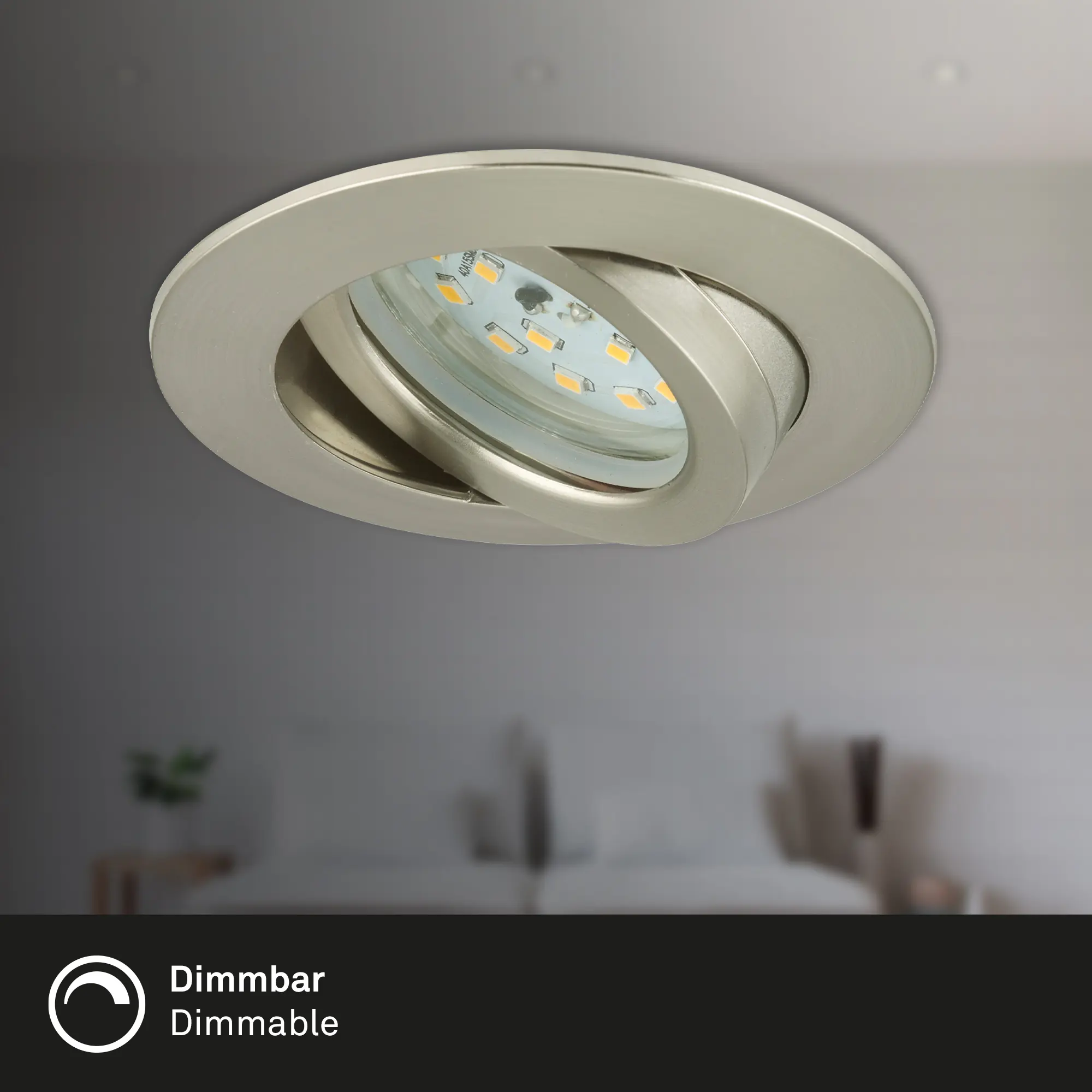 Briloner LED Einbauleuchten Attach 3er Pack, 5,5 W, warmweiß matt-nickel Briloner LED Einbauleuchten Attach 3er Pack, 5,5 W, warmweiß matt-nickel