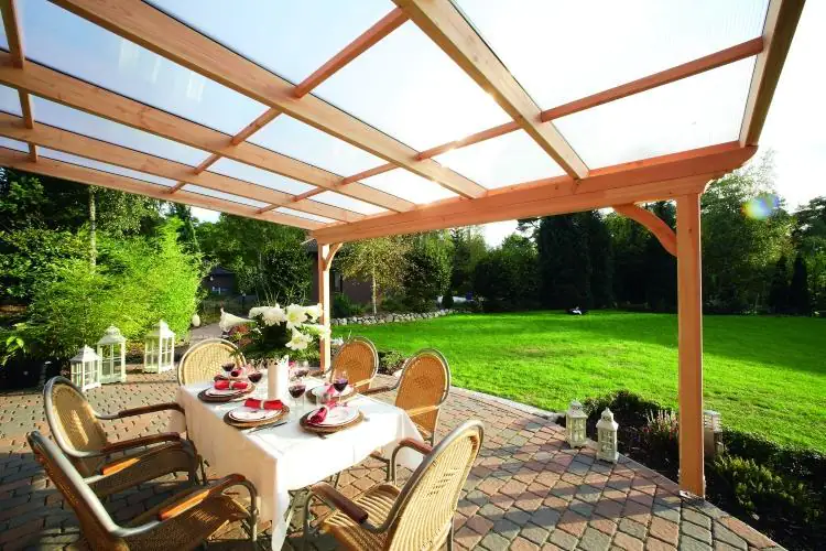 SKAN HOLZ Terrassenüberdachung Ravenna 648 x 250 cm, Douglasie, natur