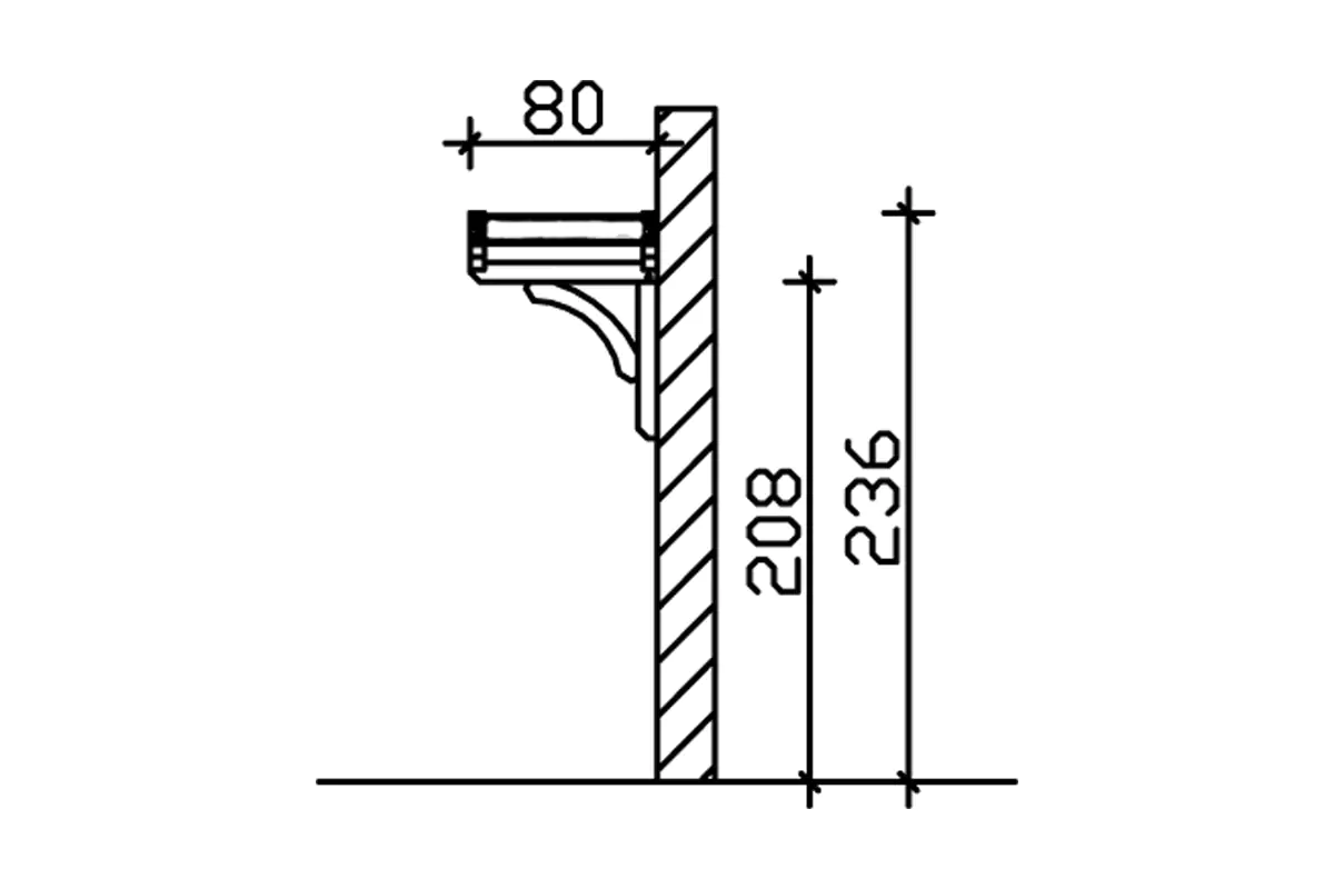 SKAN HOLZ Vordach Rostock 174 x 80 cm, lasiert in Nussbaum