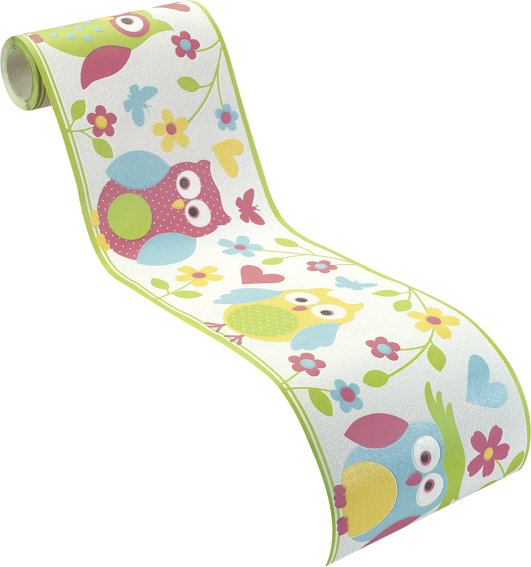 Rasch Vliesborte 459203 Kids & Teens eulen bunt 5 x 0,1667 m