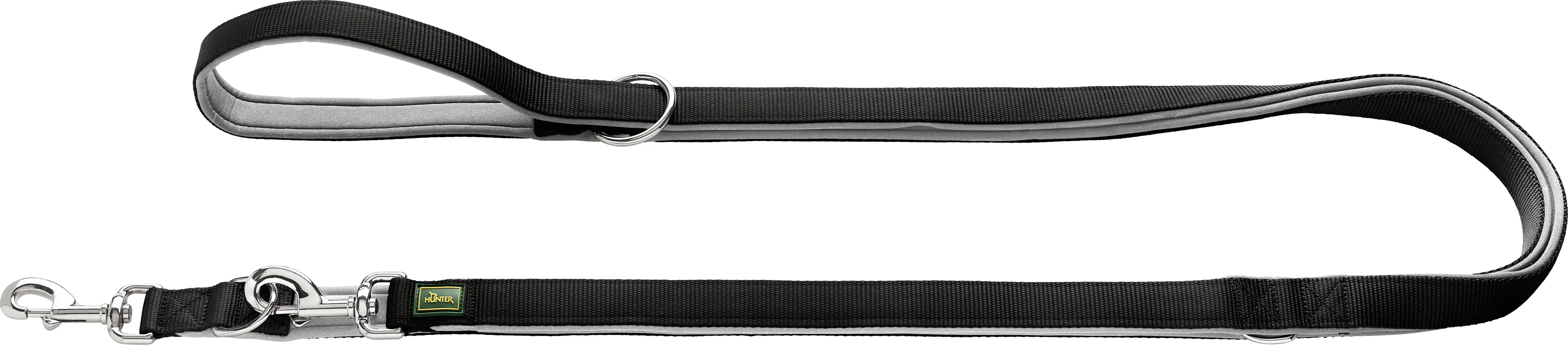 Hunter Führleine verstellbar Neopren schwarz/grau 300 cm