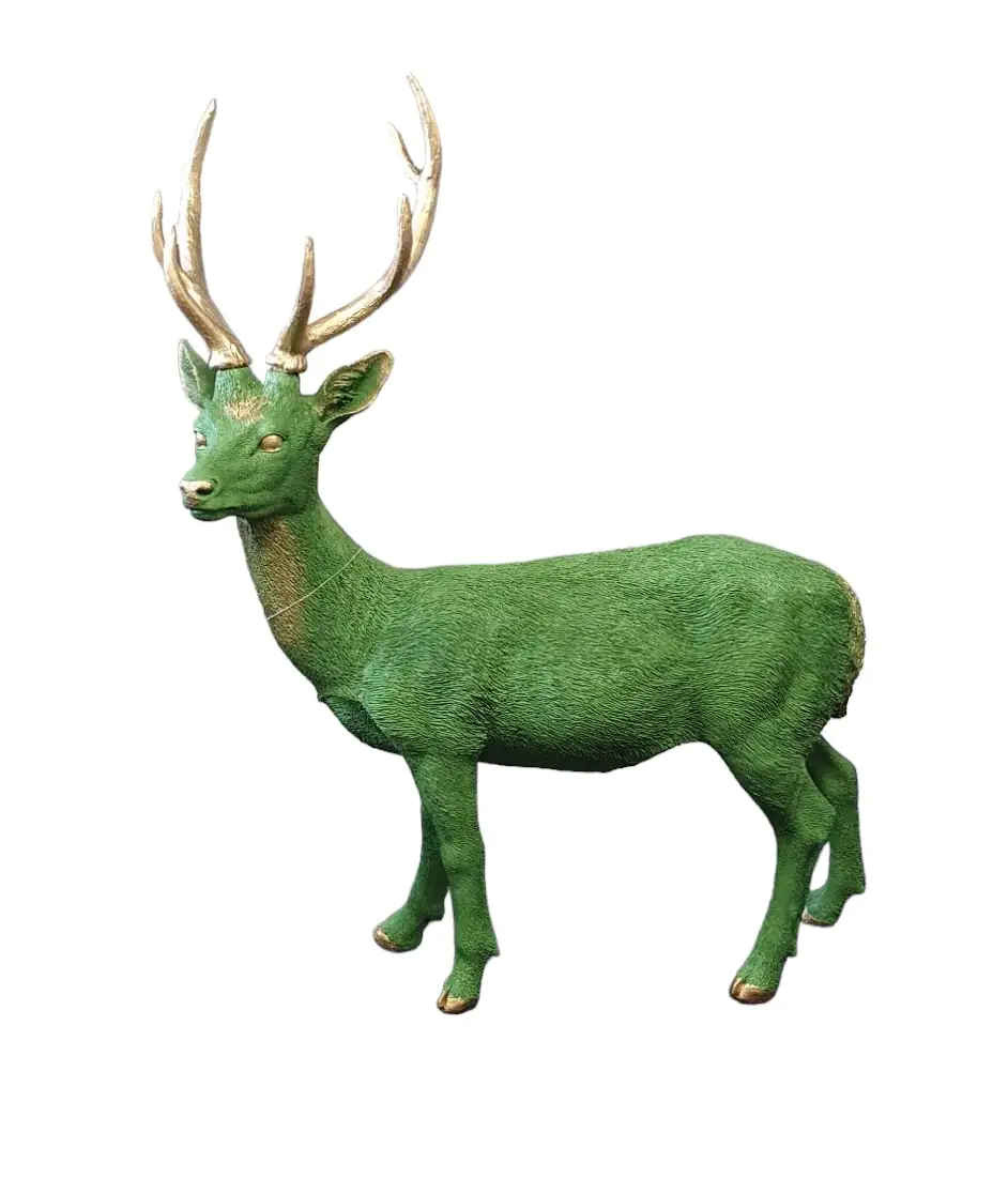 Figur Hirsch Polyresin 98 x 40 x 78 cm  grün