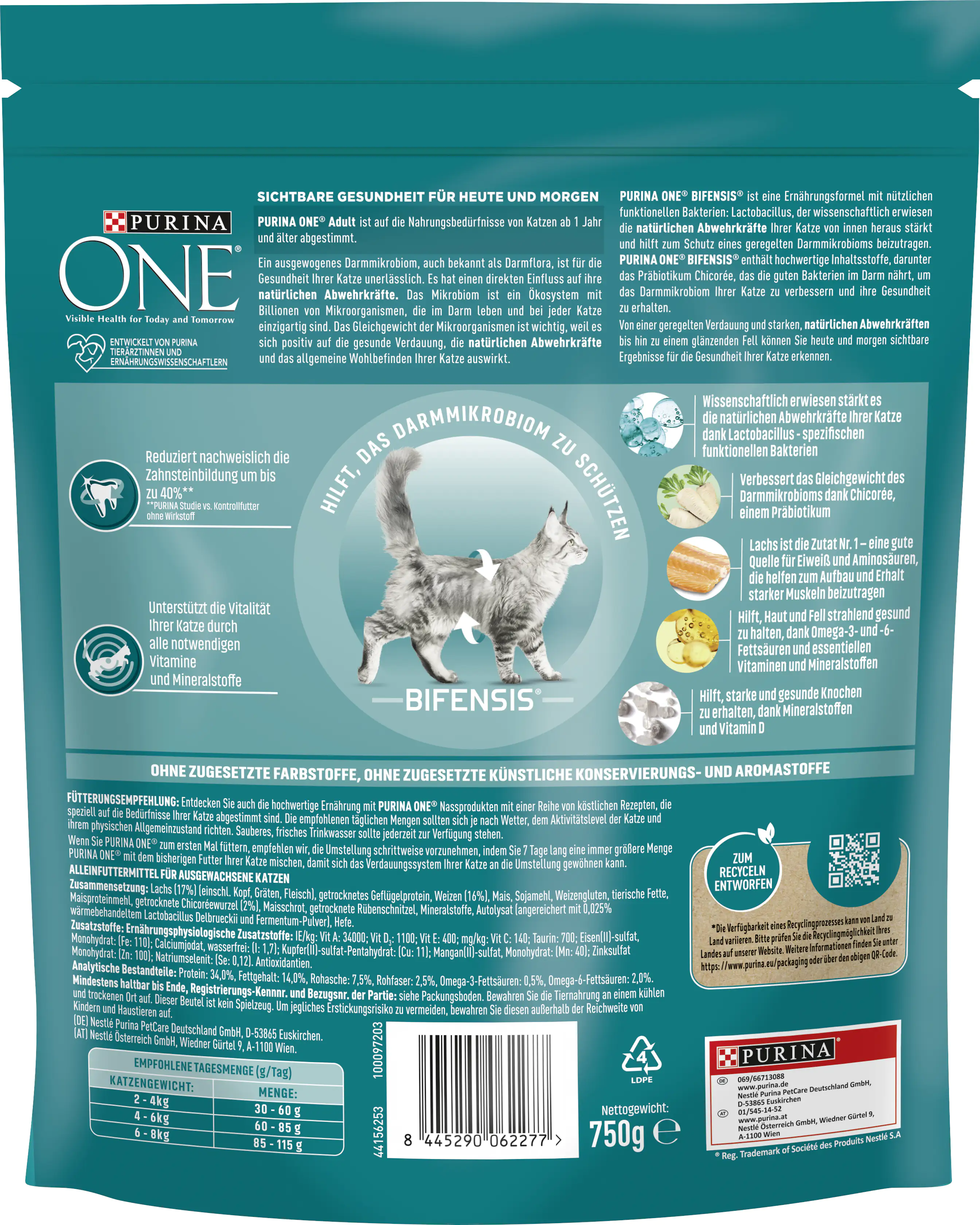 Purina ONE Adult reich an Lachs und Vollkorn-Getreide 750 g Purina ONE Adult reich an Lachs und Vollkorn-Getreide 750 g
