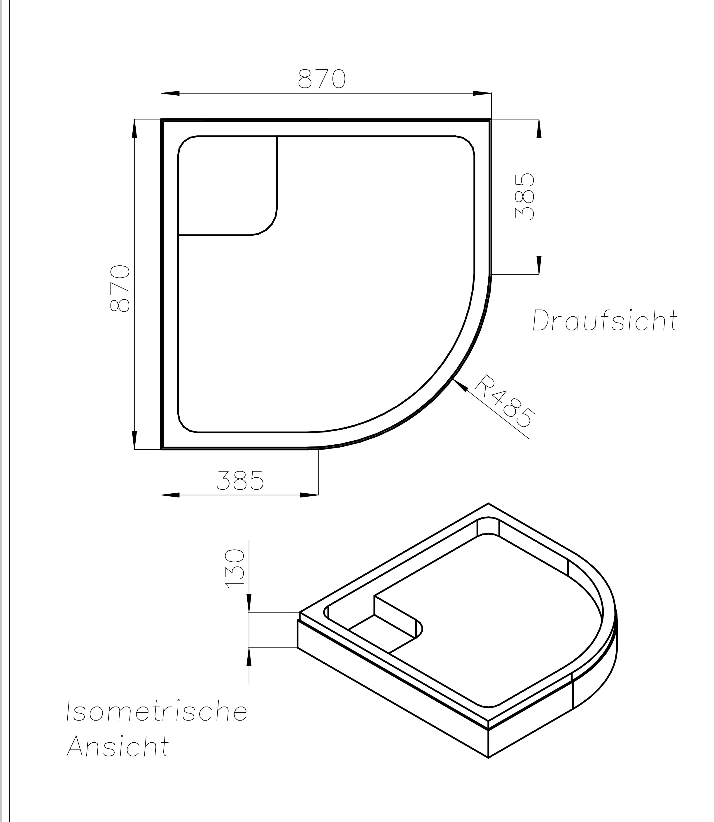 Ottofond Wannenträger Primo 870 x 870 mm