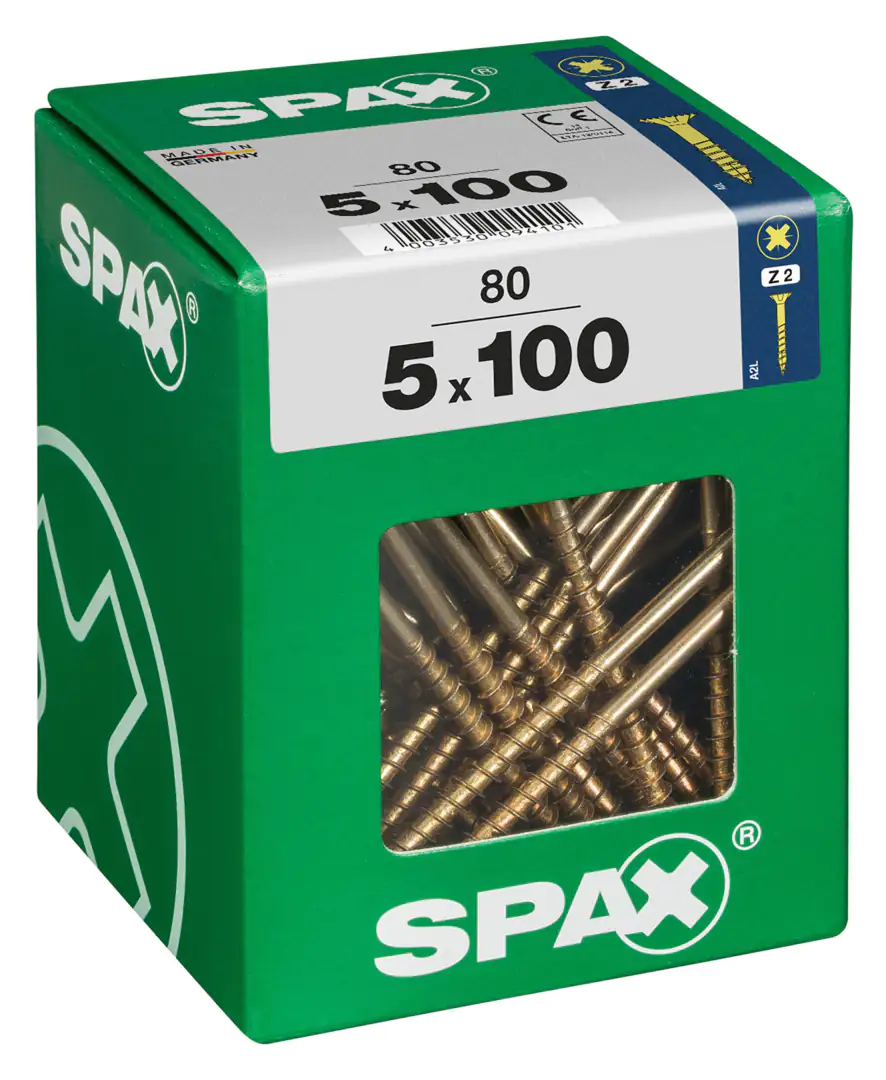 Spax Universalschrauben 5.0 x 100 mm PZ 2 - 80 Stk.