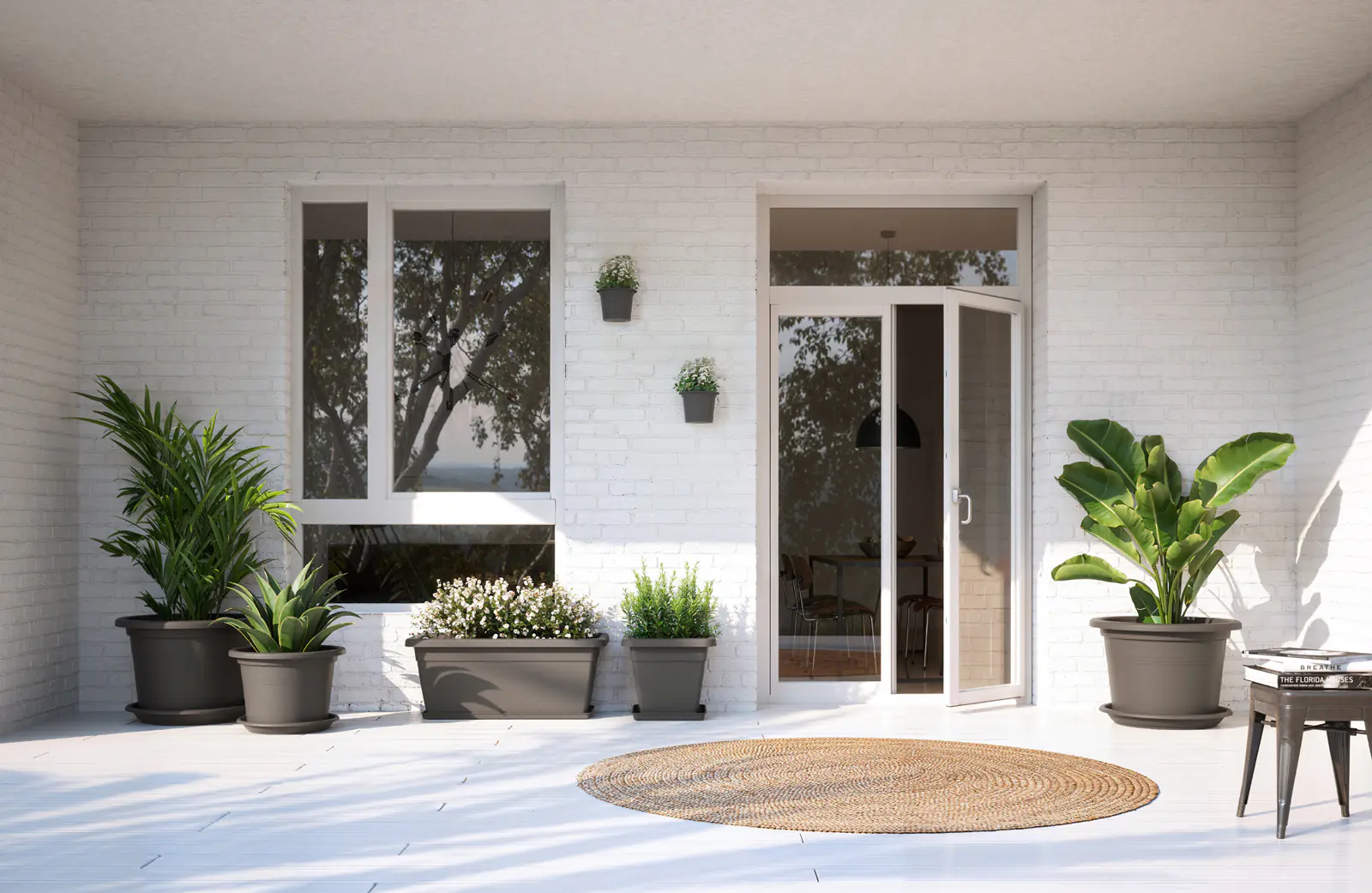 Artevasi Pflanztopf Venezia Cilindro Kunststoff anthrazit matt Ø 30 x 22 cm