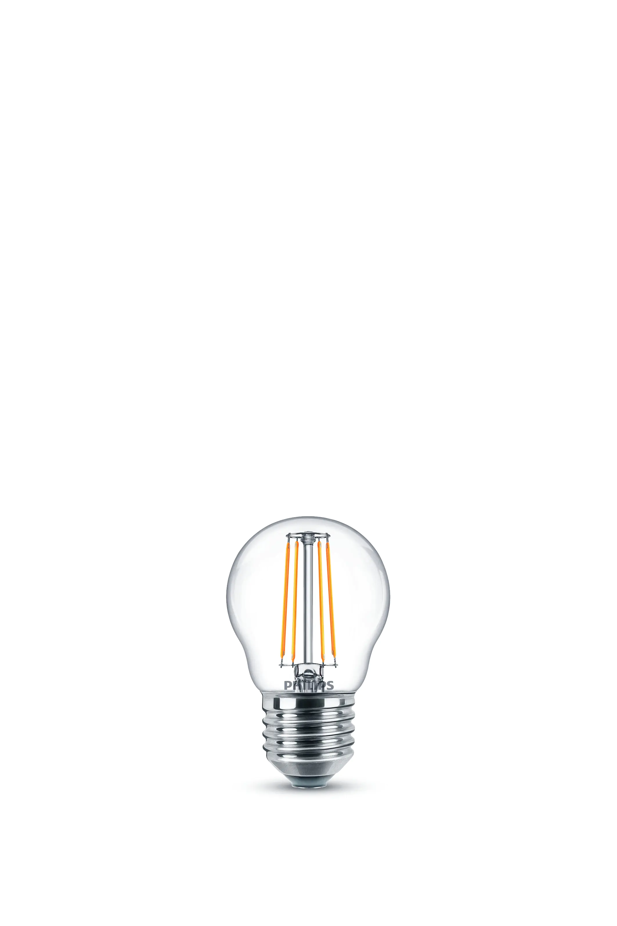 Philips LED-Leuchtmittel Filament Tropfenform P45 E27 4W warmweiß