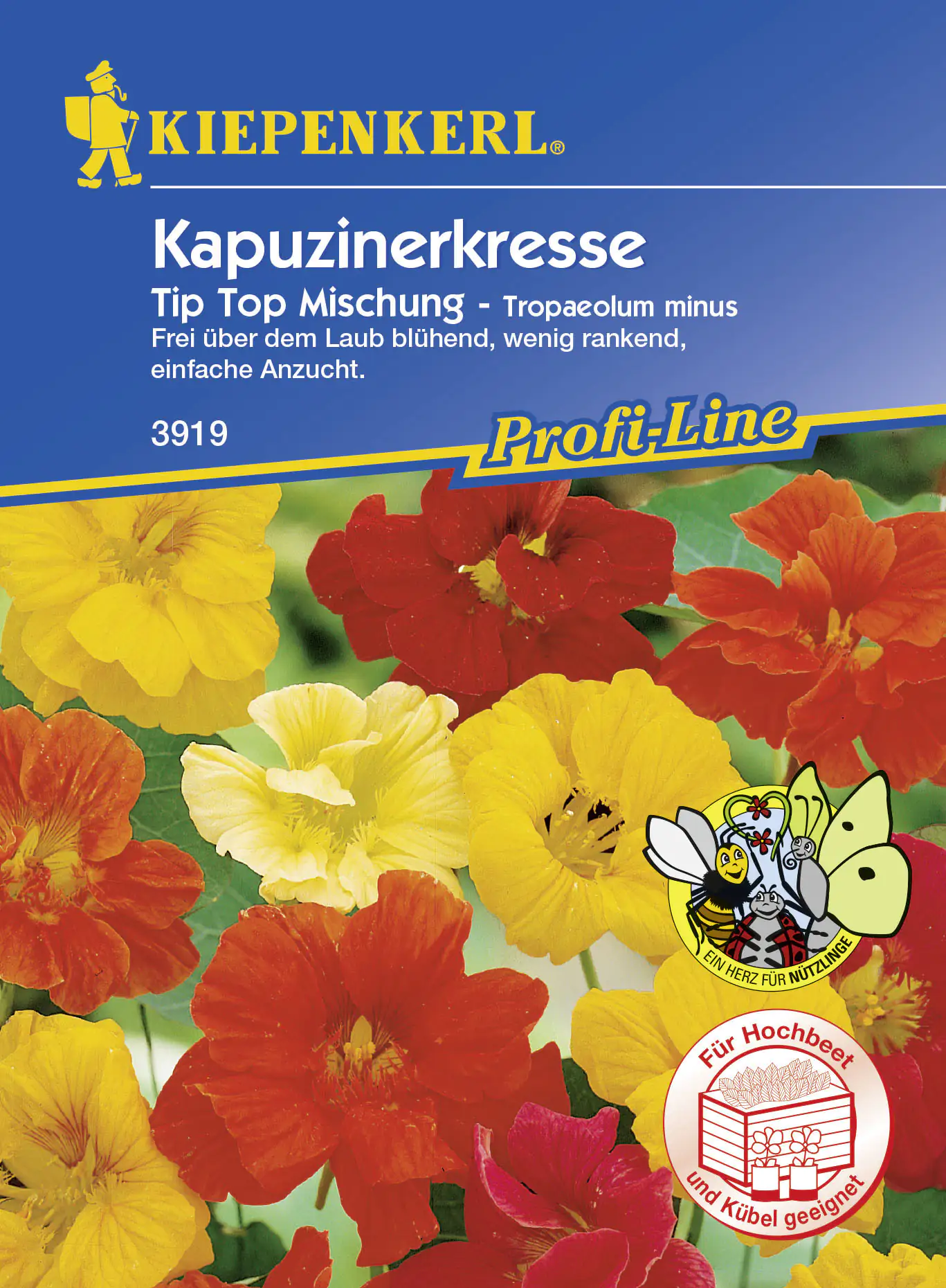 Kiepenkerl Kapuzinerkresse Tip Top Mischung Tropaeolum minus, Inhalt: ca. 20 Pflanzen