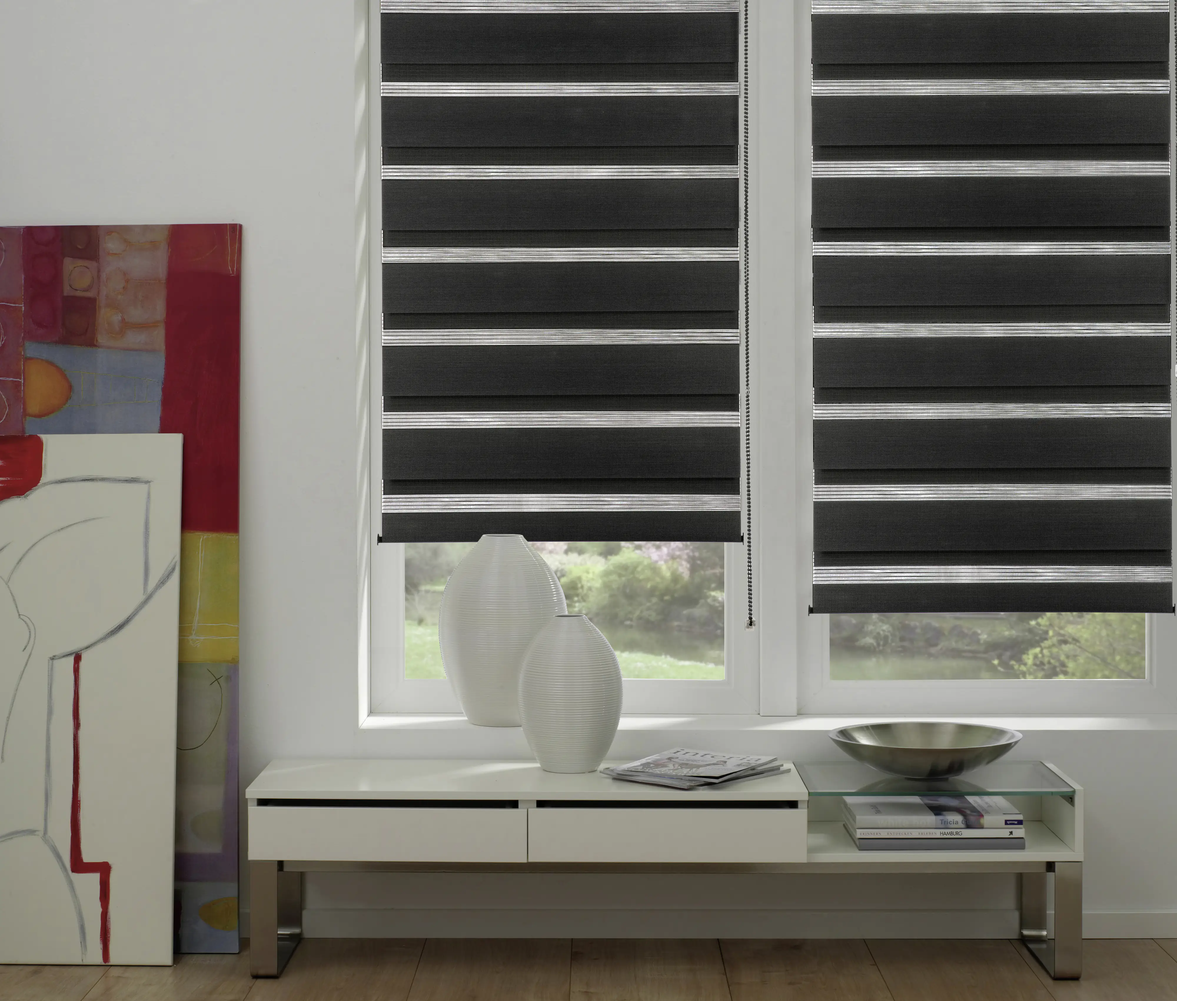 Gardinia EasyFix Doppelrollo schwarz 45 x 150 cm Gardinia EasyFix Doppelrollo schwarz 45 x 150 cm