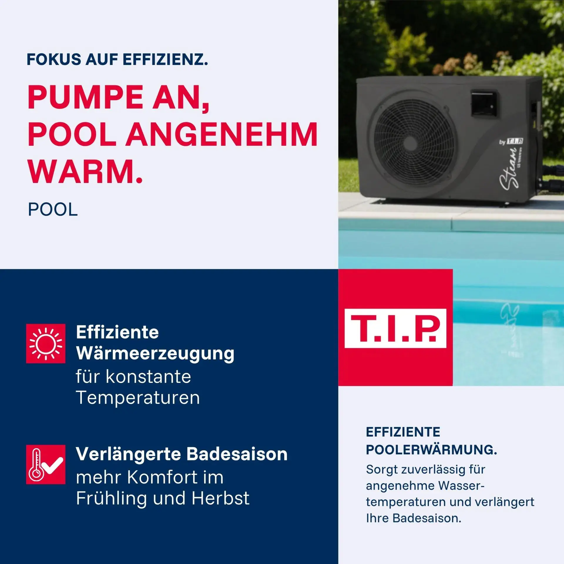 T.I.P. Pool-Wärmepumpe STEAM 25, für Pools bis 20 m³