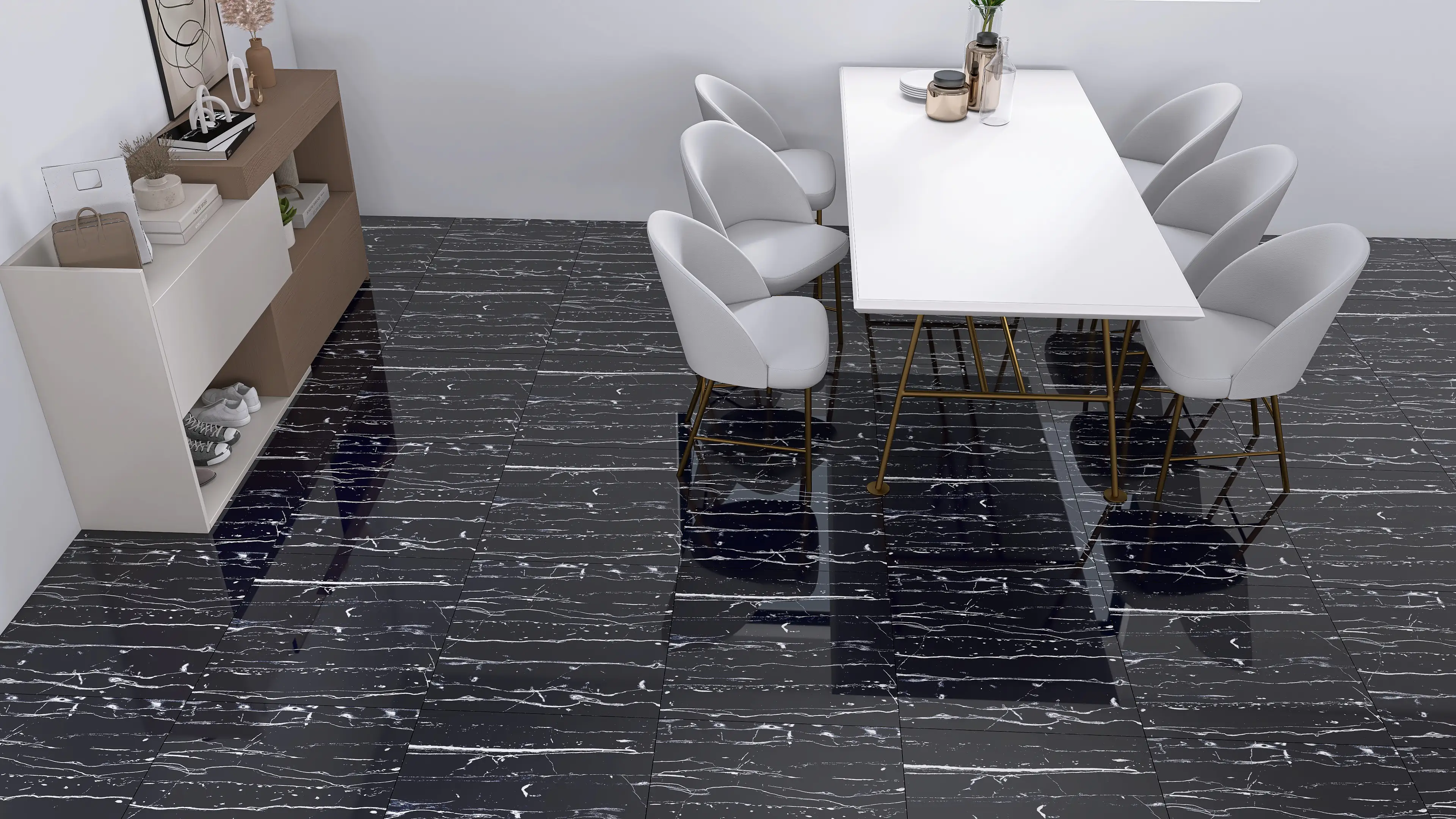Bodenfliese Feinsteinzeug Prothro Black 60 x 60 cm schwarz Bodenfliese Feinsteinzeug Prothro Black 60 x 60 cm schwarz