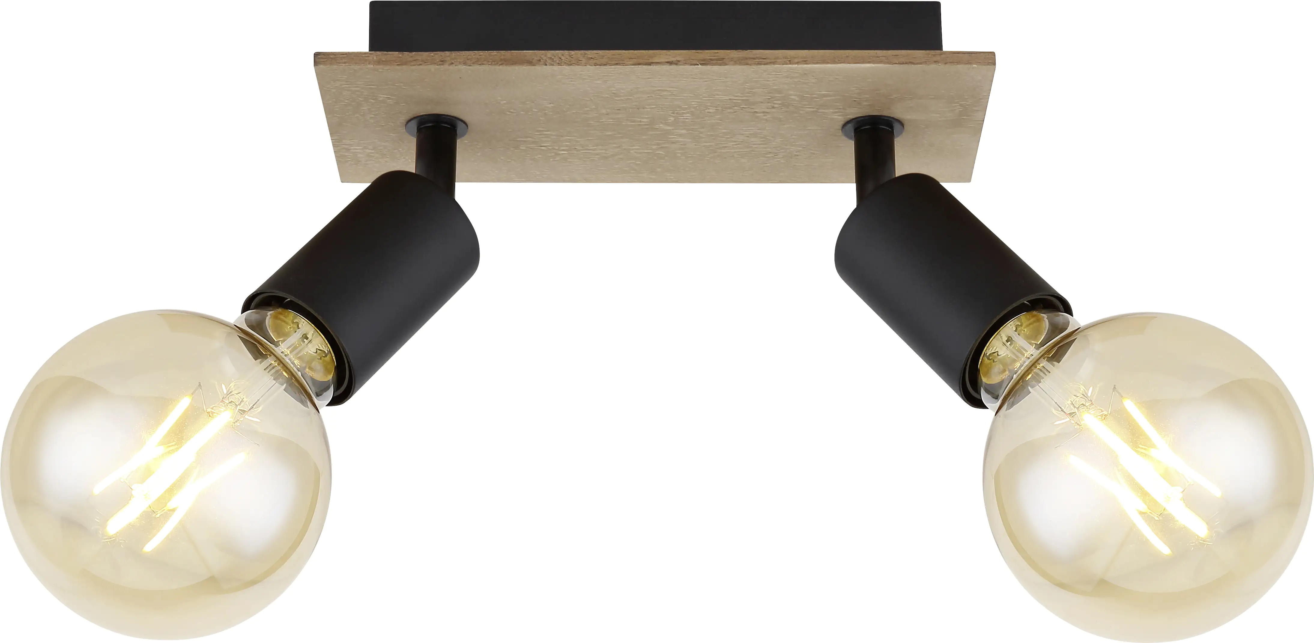 9007371416936 Globo 2er Spot Martha schwarz-braun 30 x 8 cm E27, max. 60 W