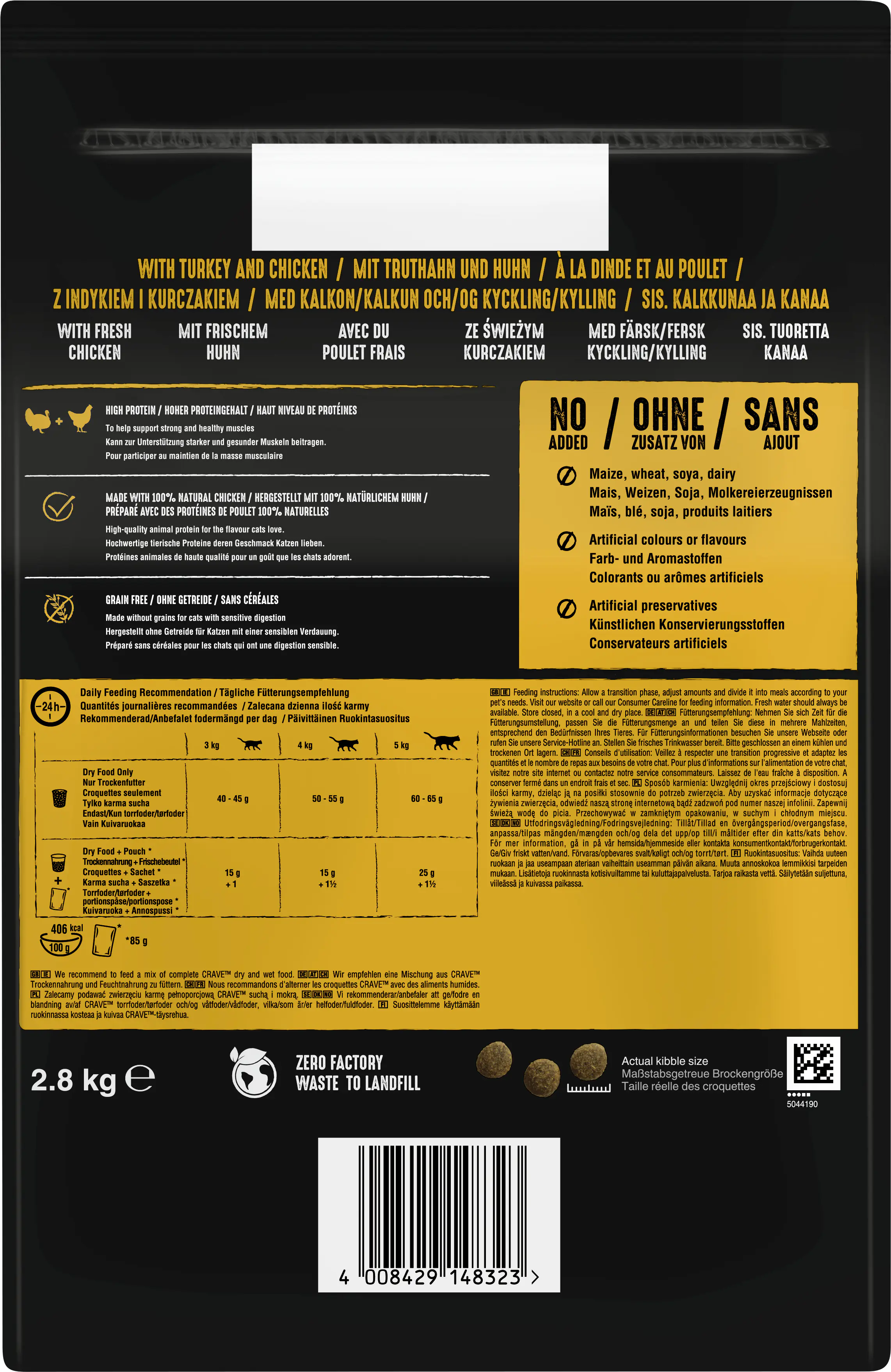 Crave Adult mit Truthahn und Huhn Katzenfutter 2,8 kg Crave Adult mit Truthahn und Huhn Katzenfutter 2,8 kg