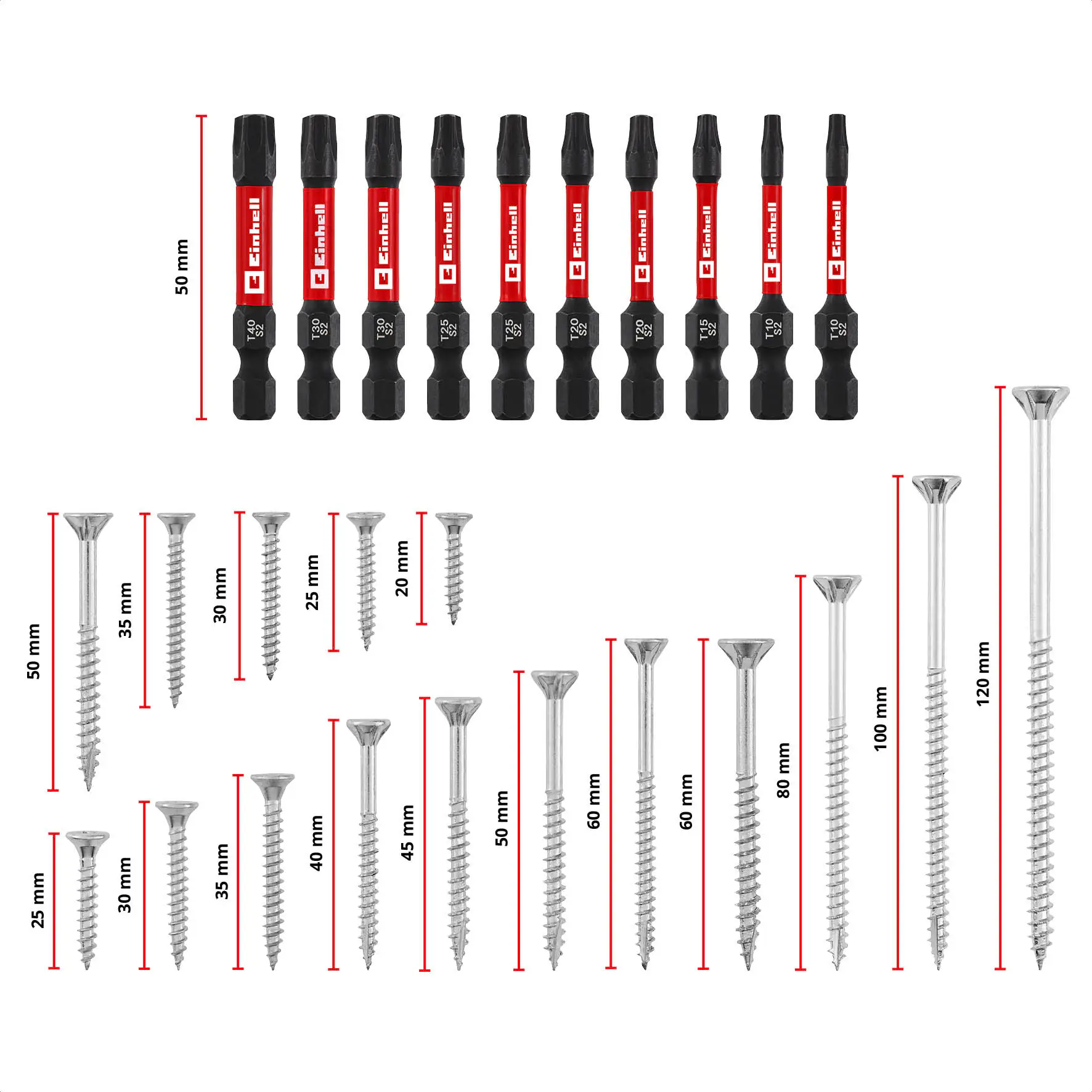 Einhell Schraubenset mit Bits in E-Case-Koffer 2.445-teilig