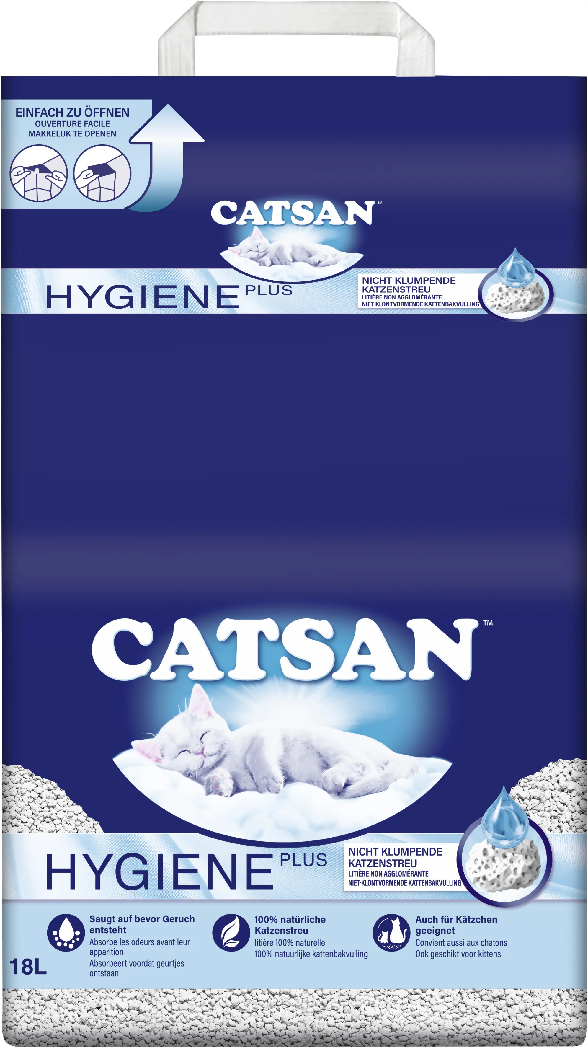 Catsan Hygiene Plus Katzenstreu 18 L