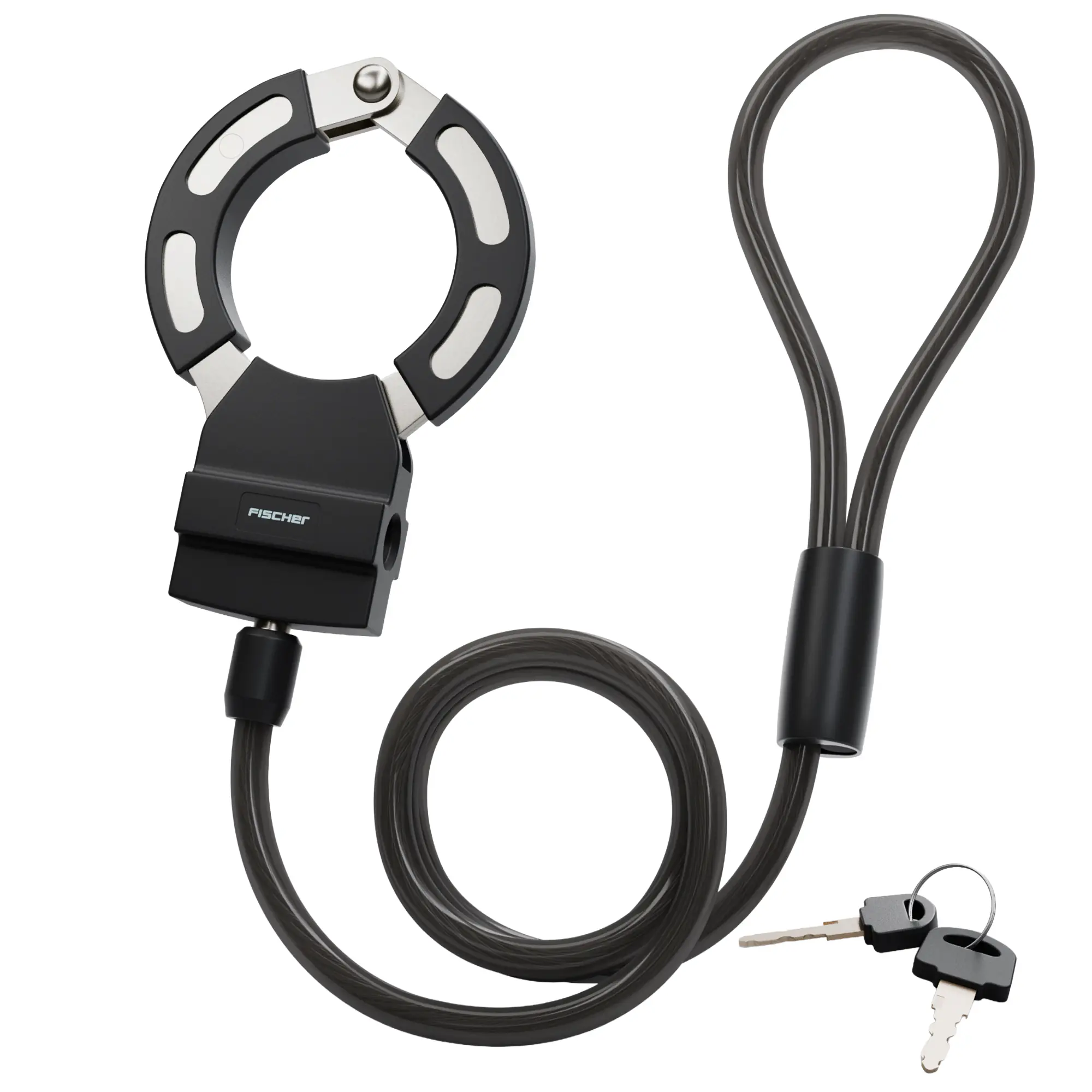 Fischer Handschellenschloss Fahrrad RK110/8 110 cm x Ø 8 mm schwarz