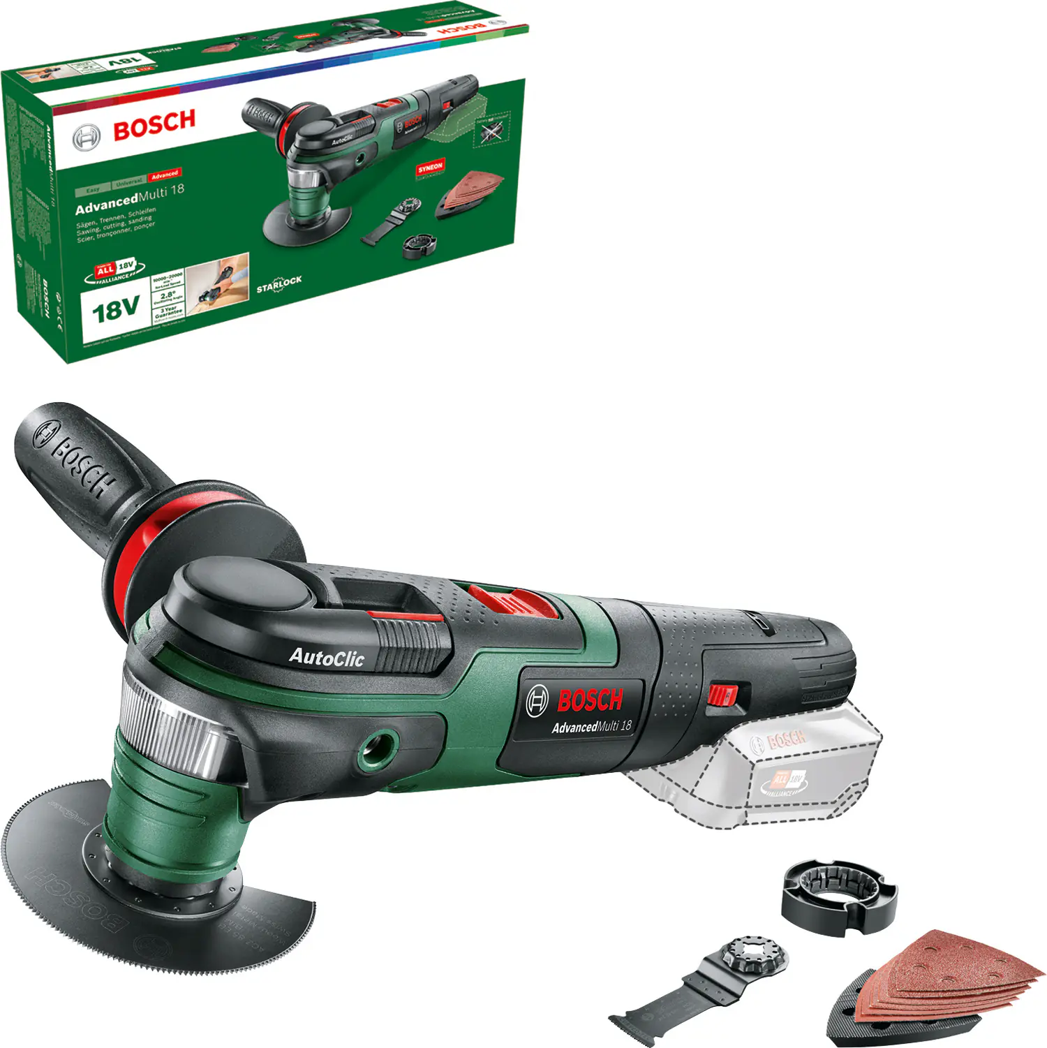 Bosch Akku-Multifunktionswerkzeug AdvancedMulti 18V inkl. Akku Bosch Akku-Multifunktionswerkzeug AdvancedMulti 18V inkl. Akku