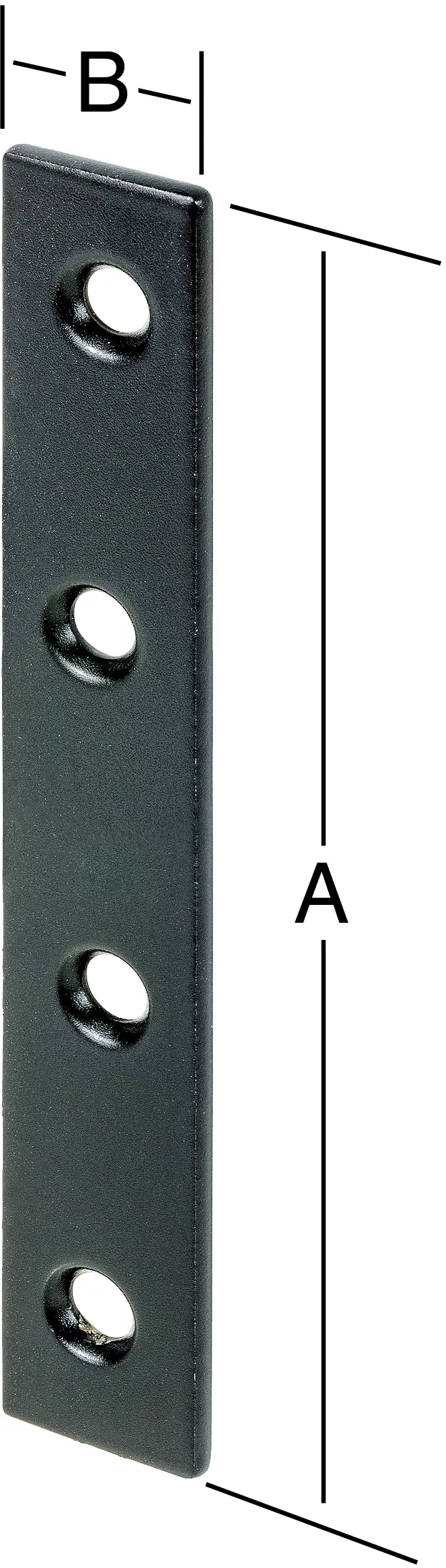 Vormann Verbindungsblech 100 x 15 mm Stahl schwarz