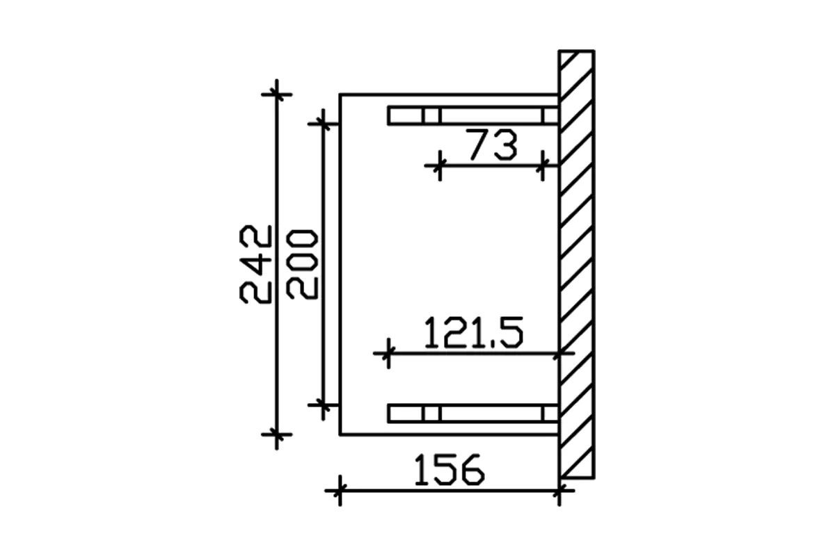 SKAN HOLZ Vordach Paderborn Typ 4 242 x 156 cm, lasiert in Nussbaum